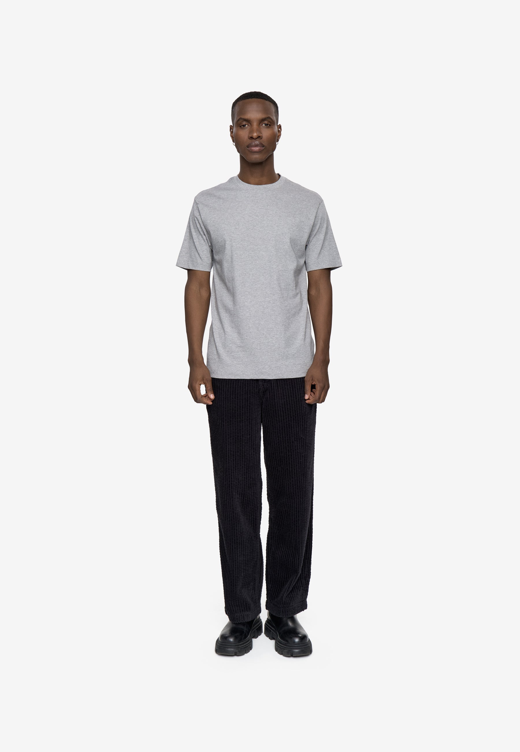 minimum male Aarhus short sleeved t-shirt G029 GOTS Short Sleeved T-shirt 910M Light Grey Melange