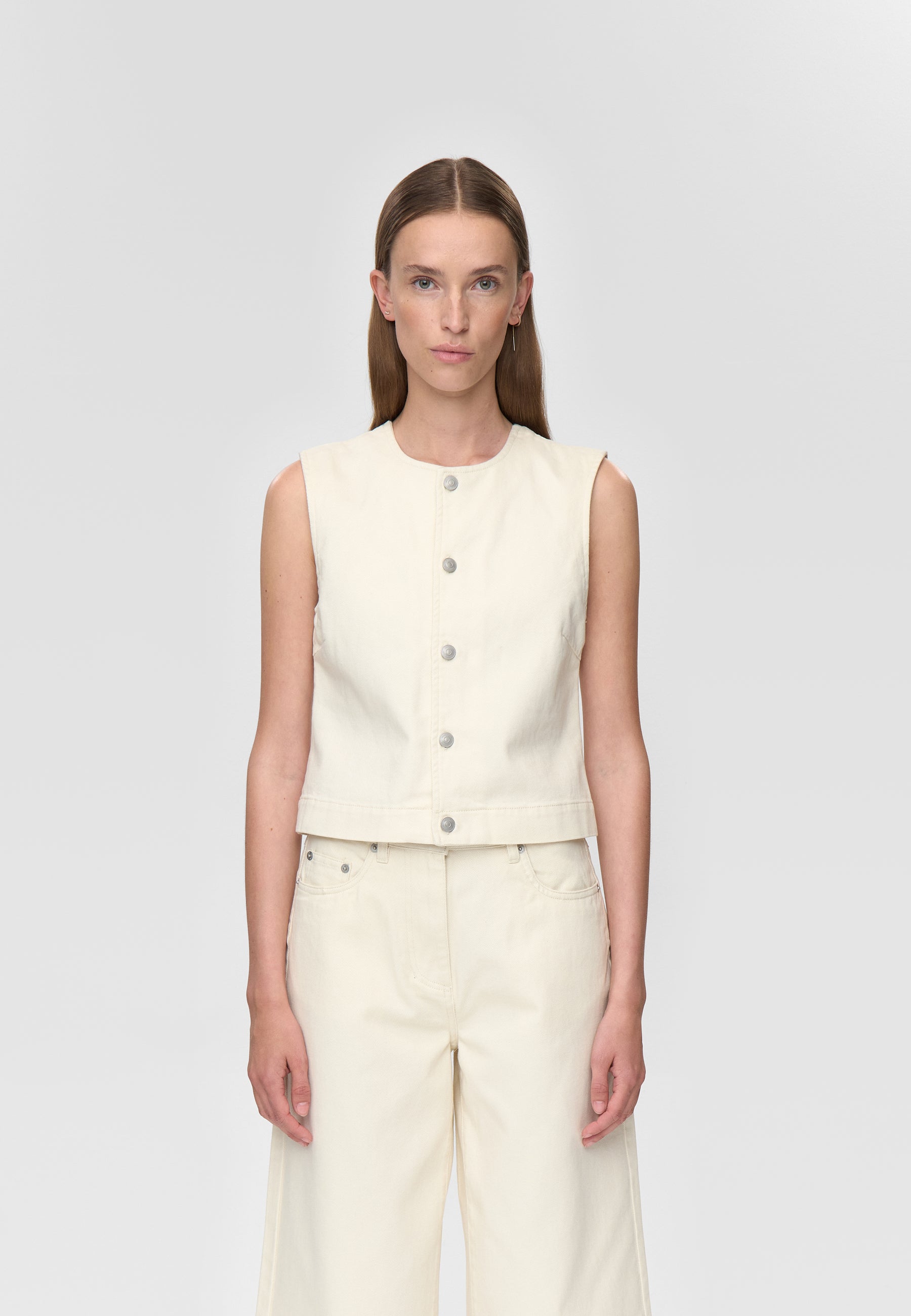 minimum female Alessia vest 4579 Gilet 0701 Whisper white