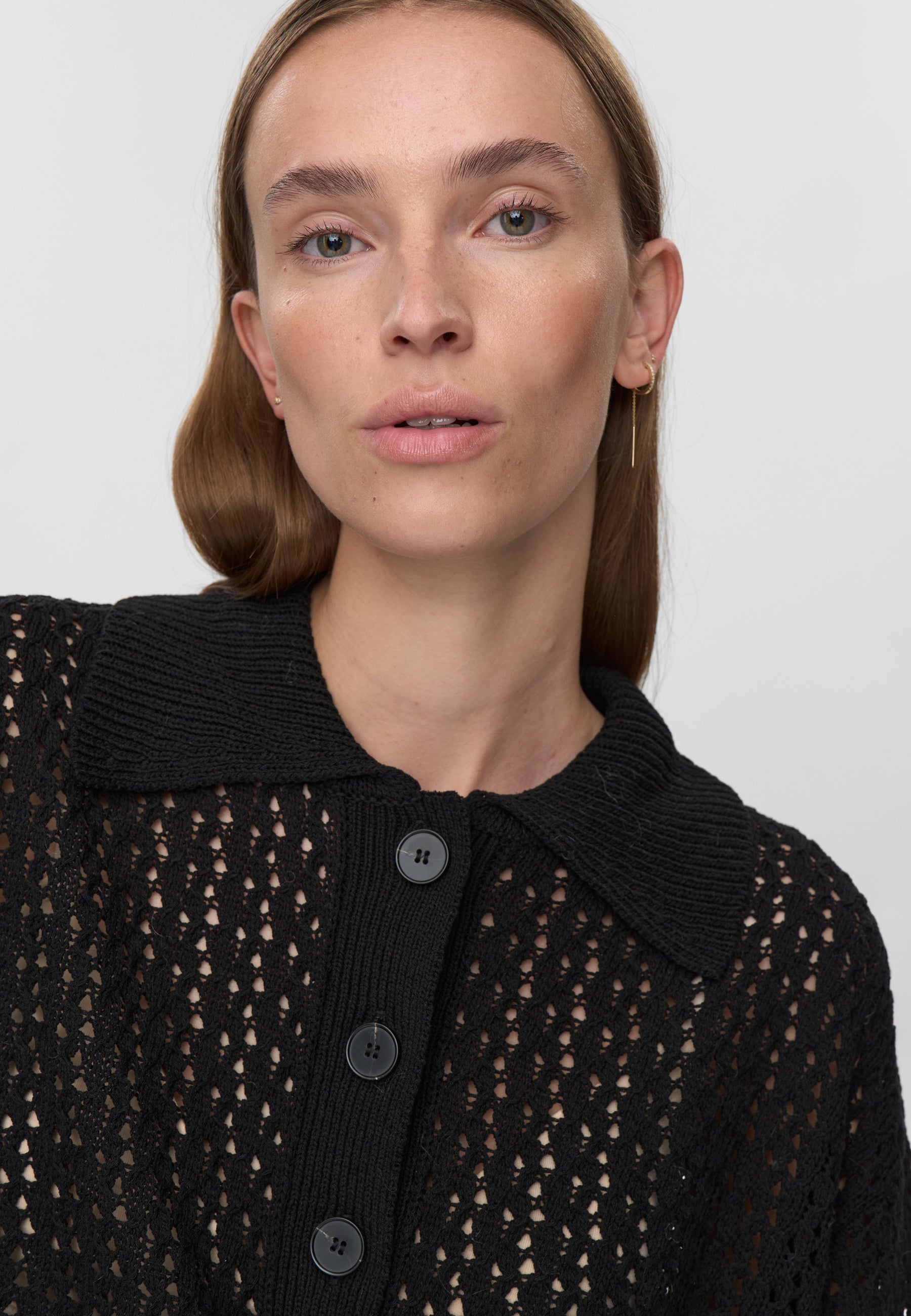 minimum female Anabelle knit polo 4591 Jumper 999 Black