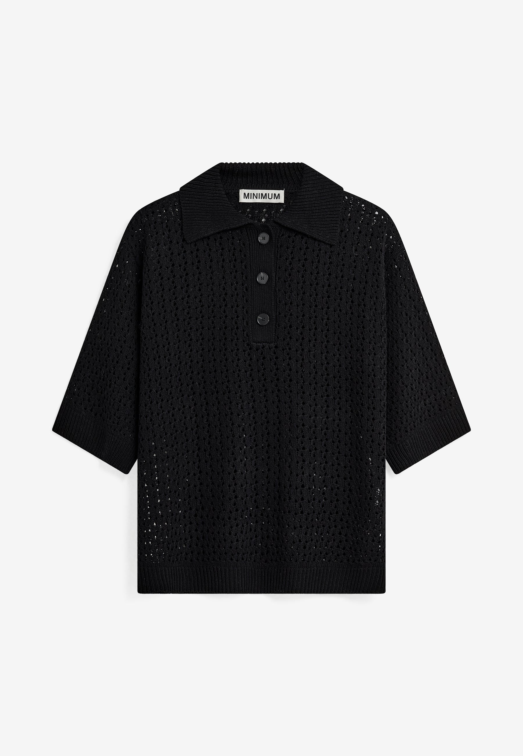 minimum female Anabelle knit polo 4591 Jumper 999 Black