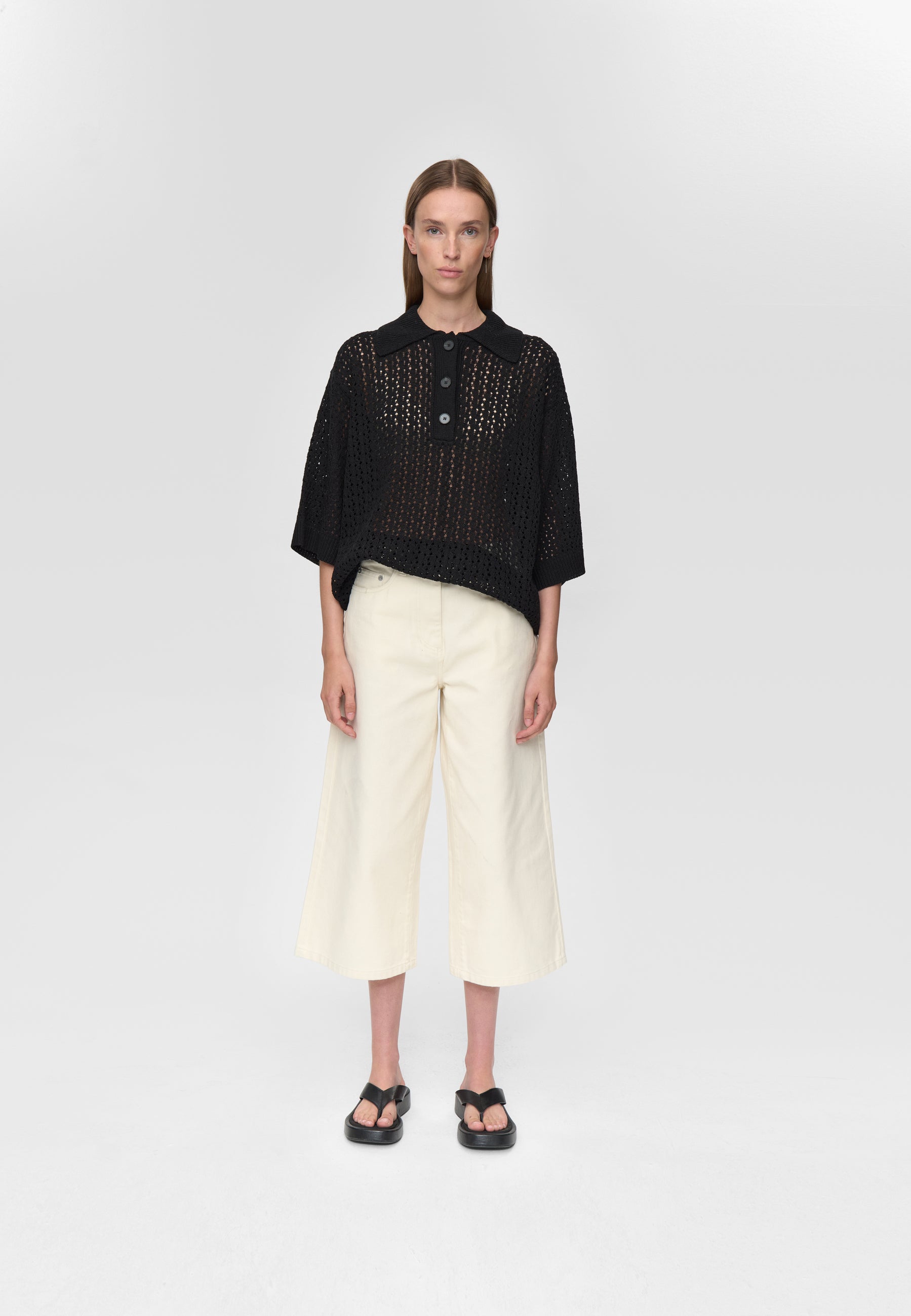 minimum female Anabelle knit polo 4591 Jumper 999 Black