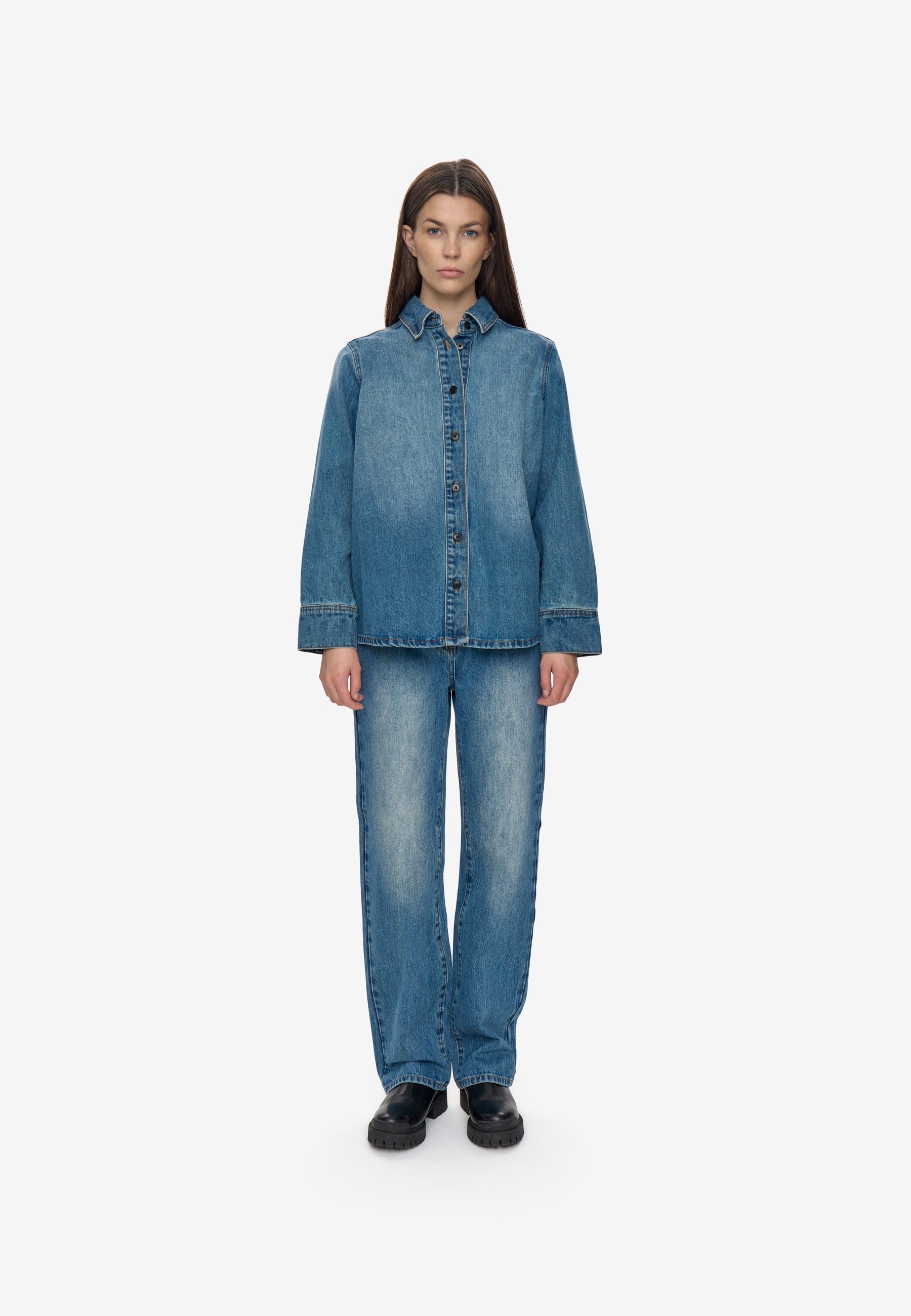 minimum female Andrea shirt 4515 Long Sleeved Shirt 1001 Light Blue