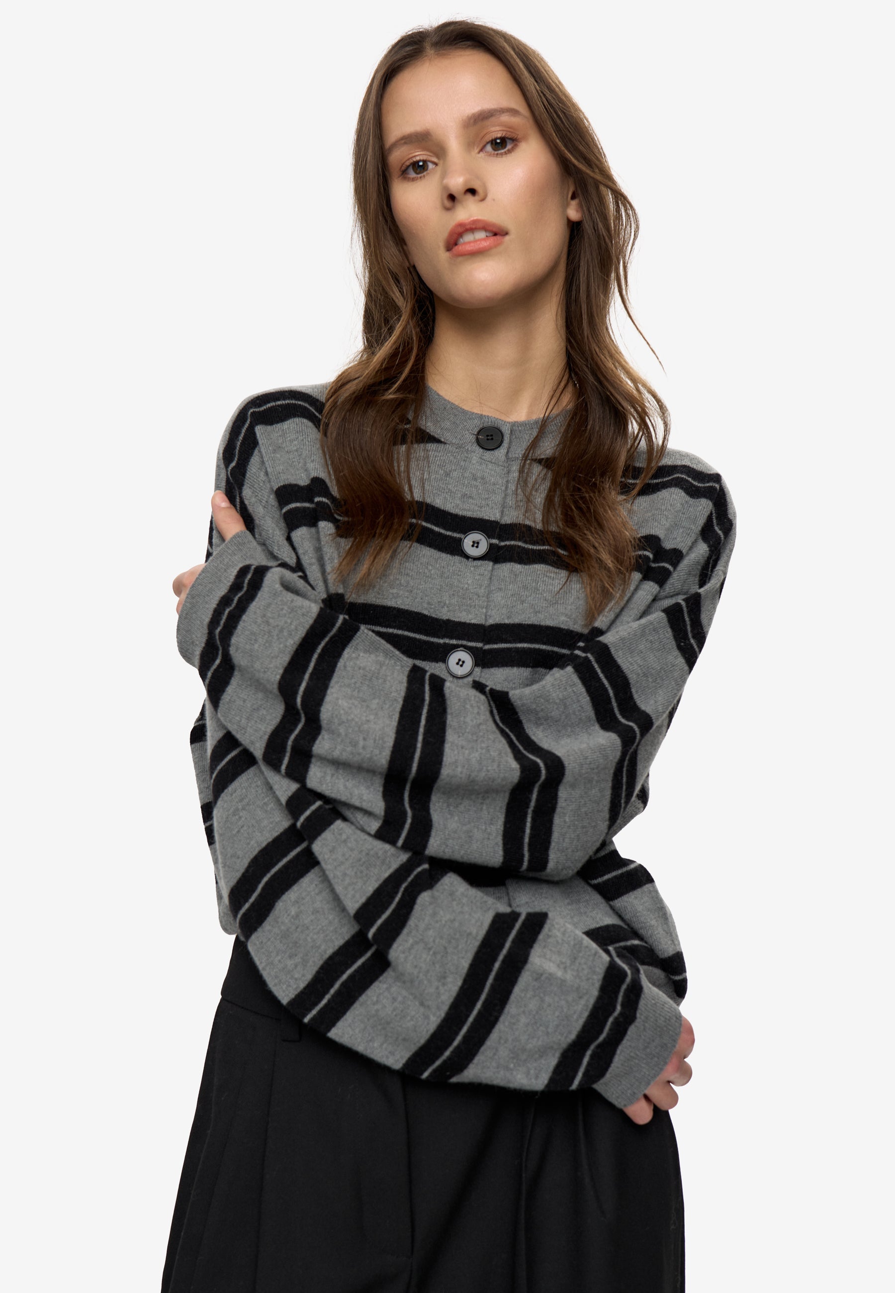 minimum female Assiana cardigan 4767 Jumper 960M Grey Melange