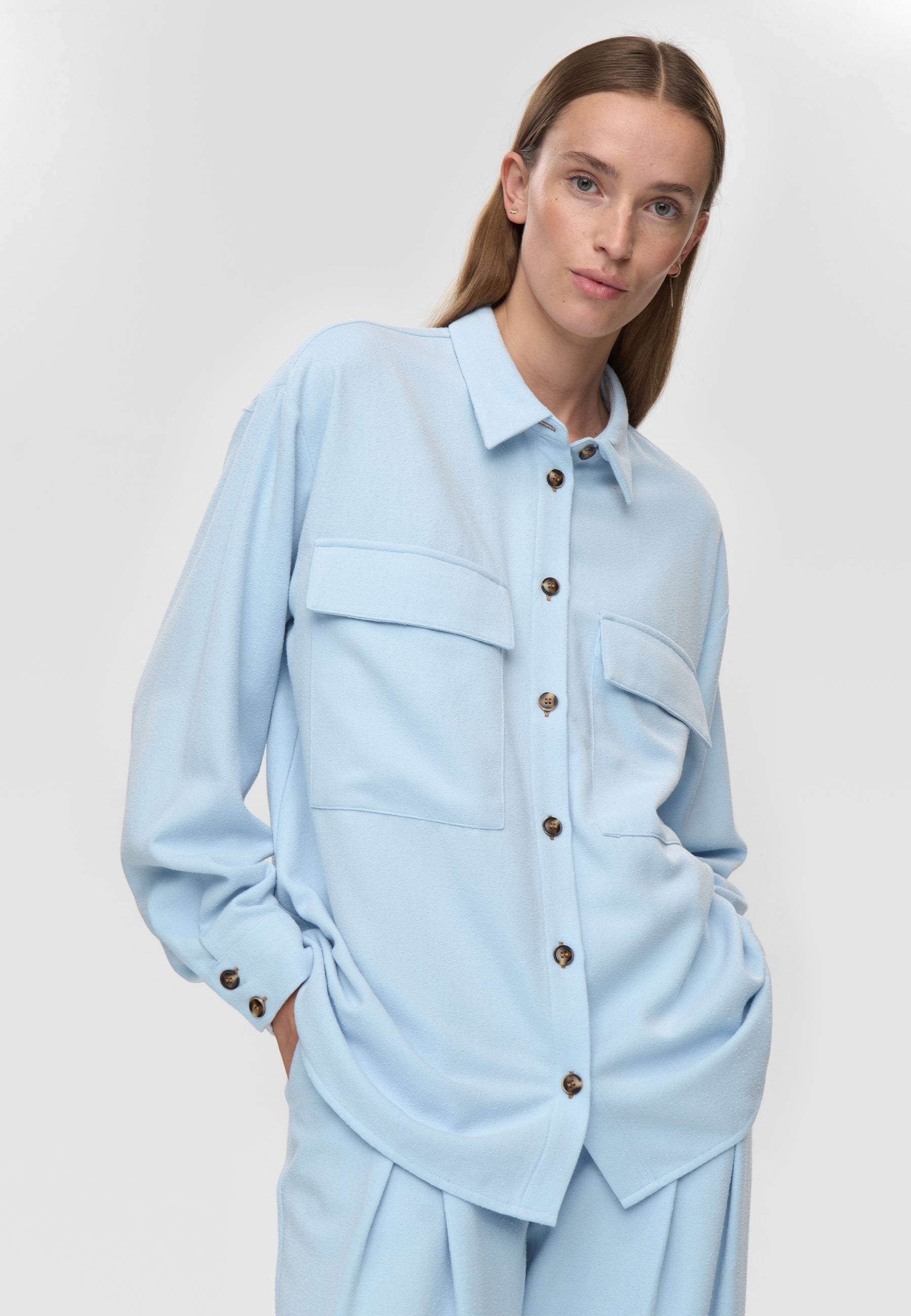 minimum female Astrids shirt 4582 Long Sleeved Shirt 4115 Cashmere Blue