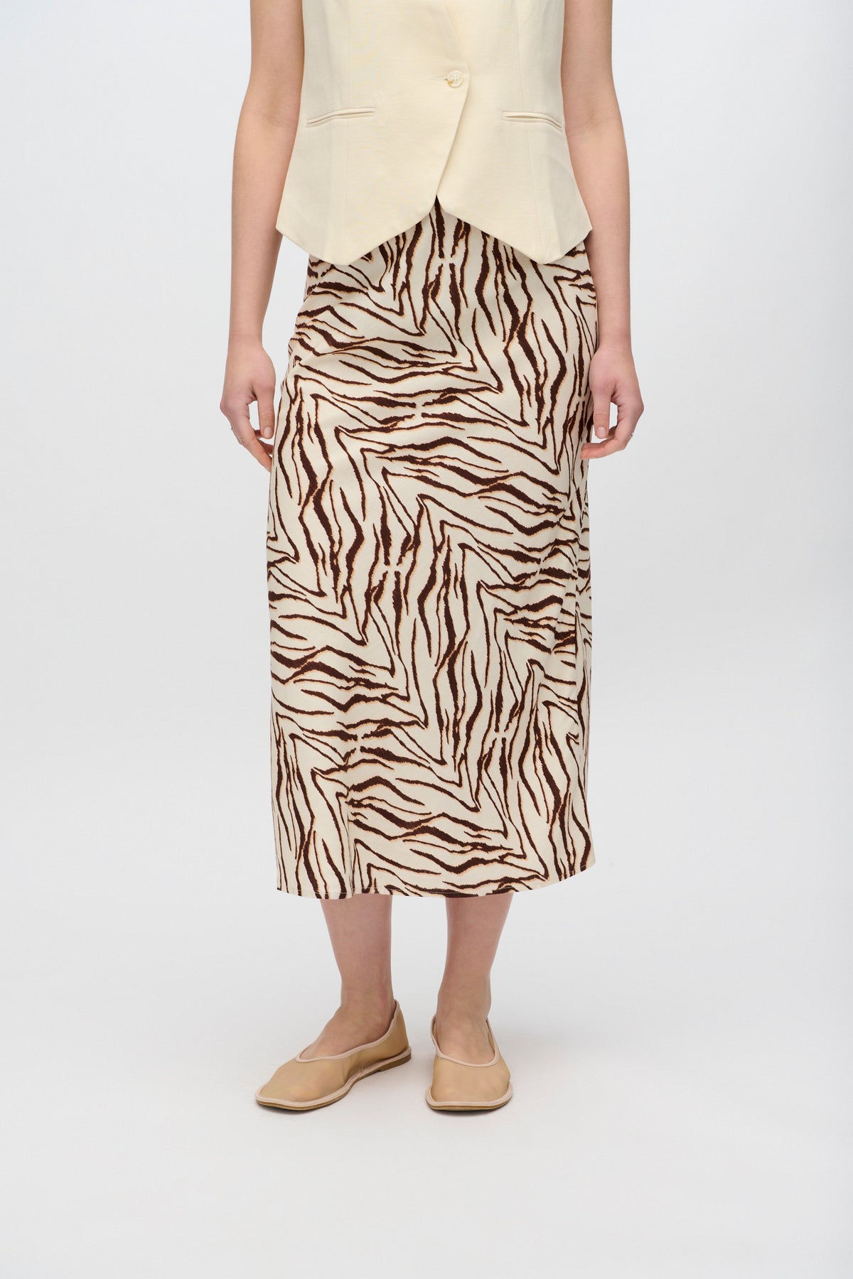 minimum female Beryls linen blend midi skirt 4263 Midi Skirt 1235 Sandstorm