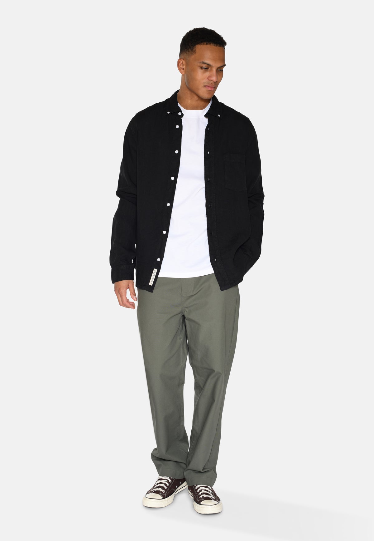 minimum male Colt long sleeved reg linen shirt 4115 Long Sleeved Shirt 4006 Caviar