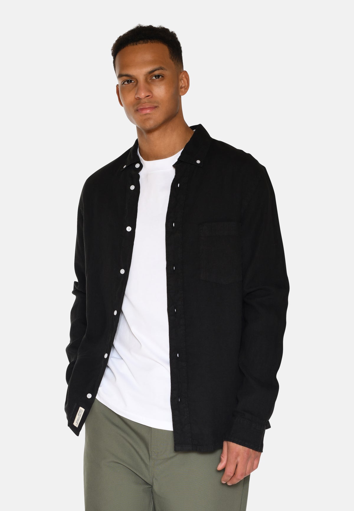 minimum male Colt long sleeved reg linen shirt 4115 Long Sleeved Shirt 4006 Caviar