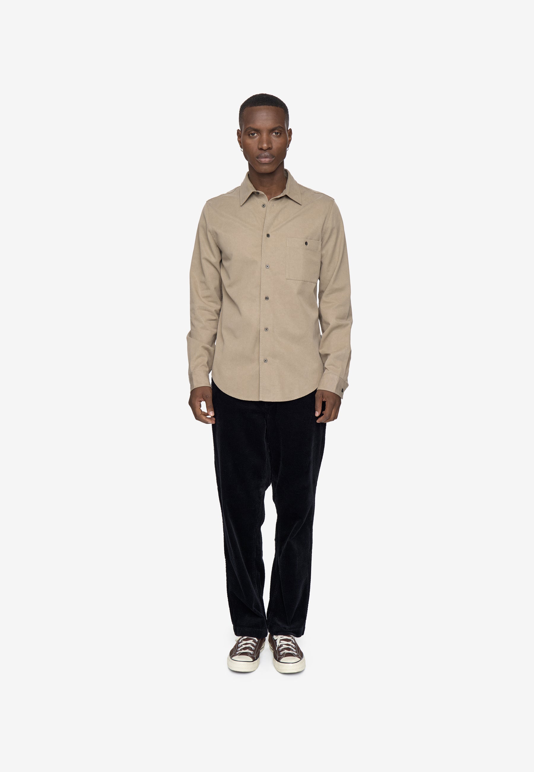 シャツ/ブラウス(長袖/七分) KISHIDAMIKI shirring sleeve (beige) Duke Shirt 3750 Long Sleeved Shirt - 1609 Greige