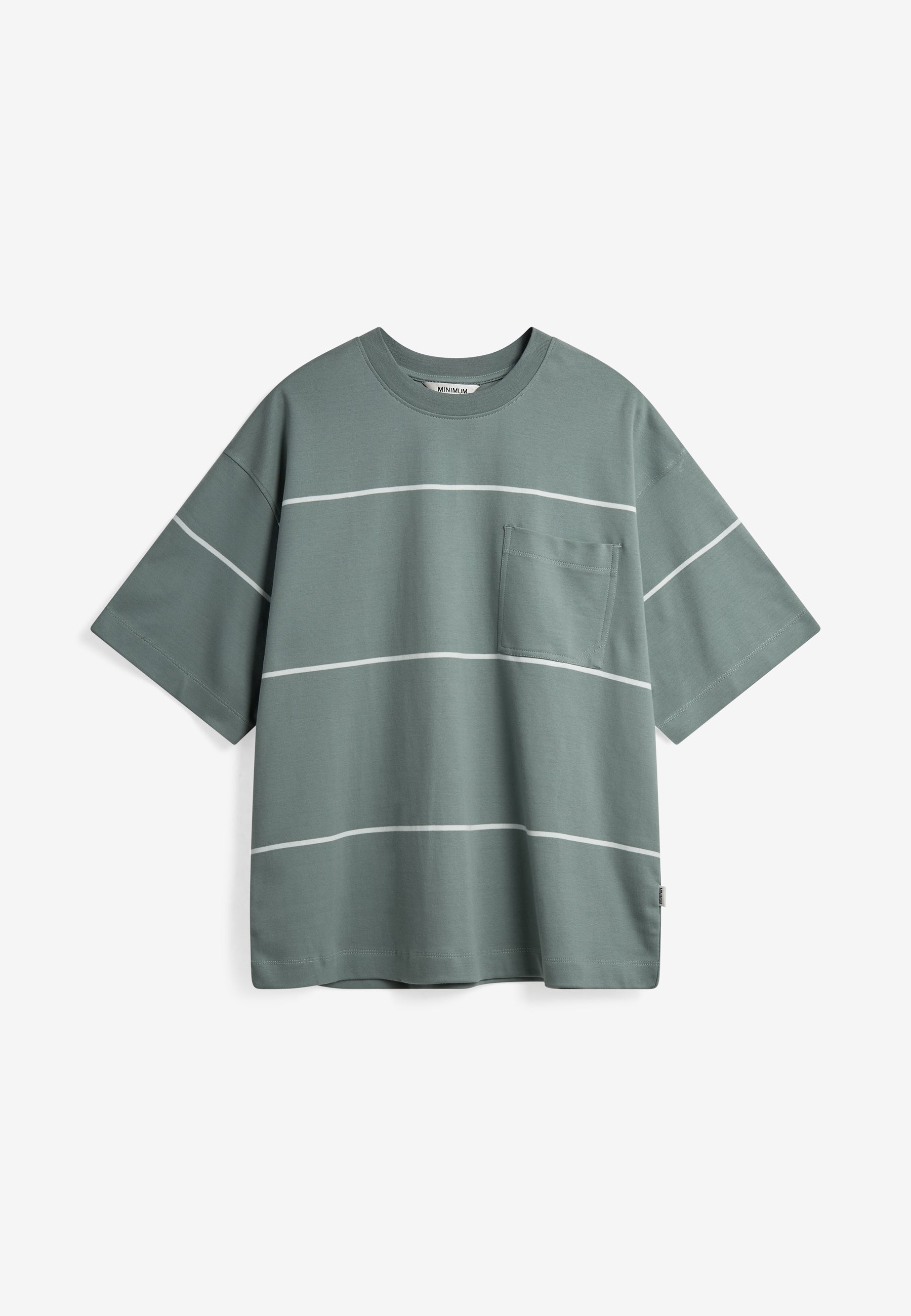 minimum male Elias ovz ss striped tee G4613 Short Sleeved T-shirt 5107 Chinois green