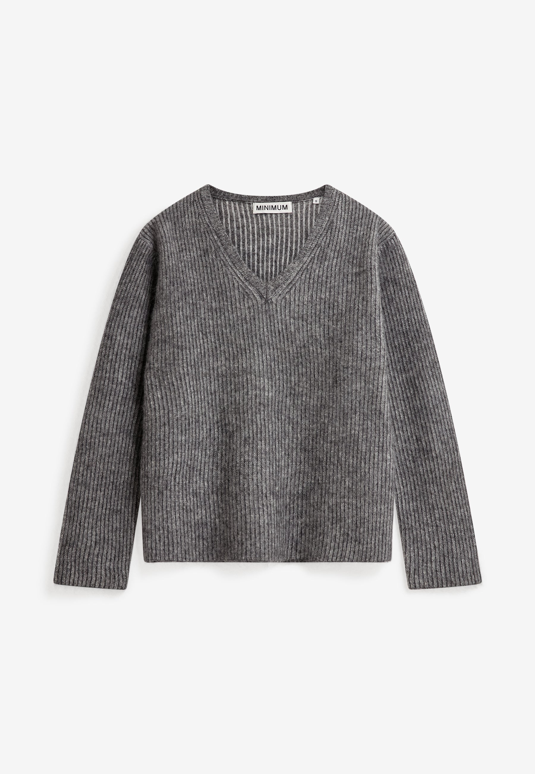 minimum female Gina v-n jumper 4465 Jumper 980M Dark Grey Melange