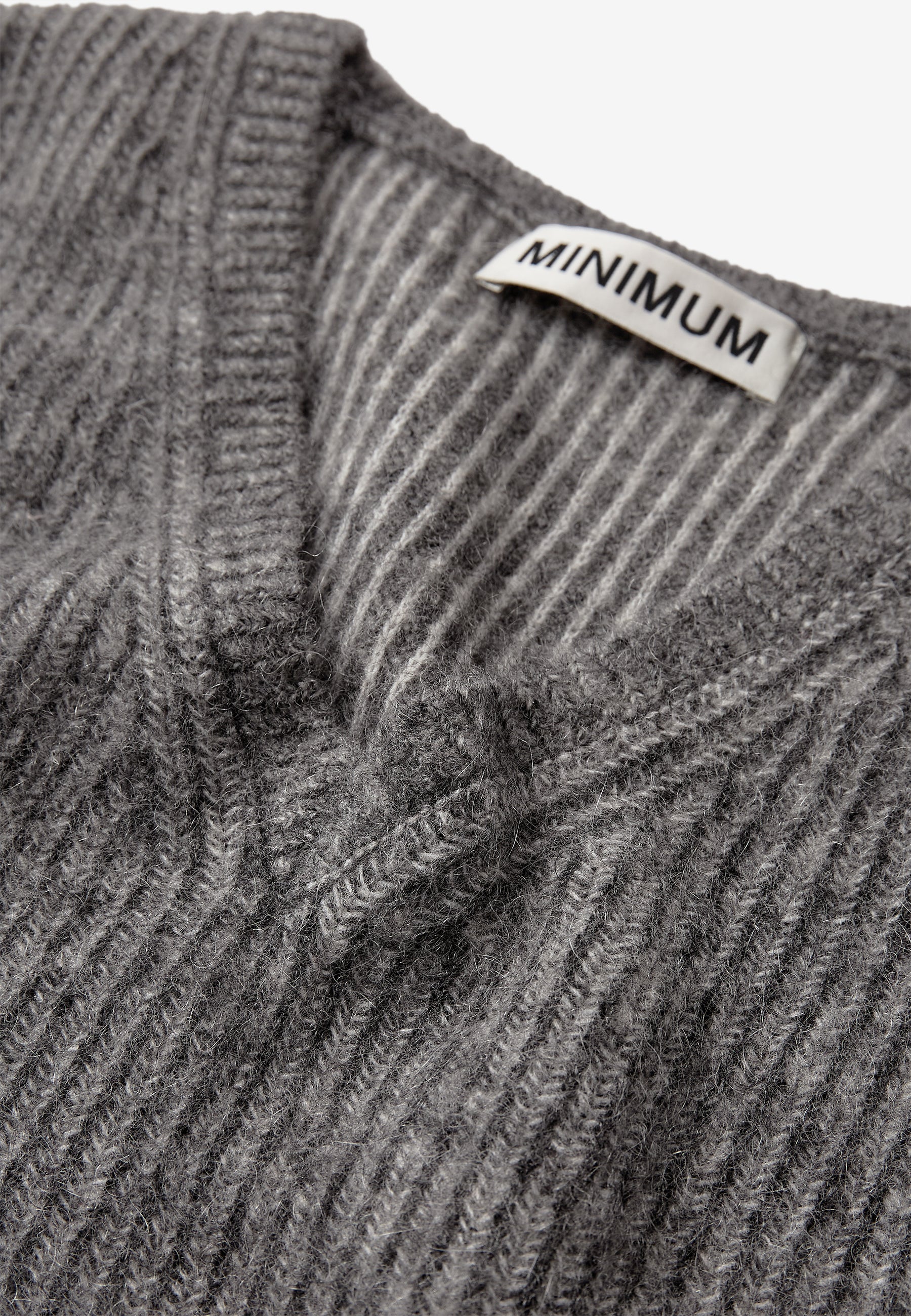 minimum female Gina v-n jumper 4465 Jumper 980M Dark Grey Melange