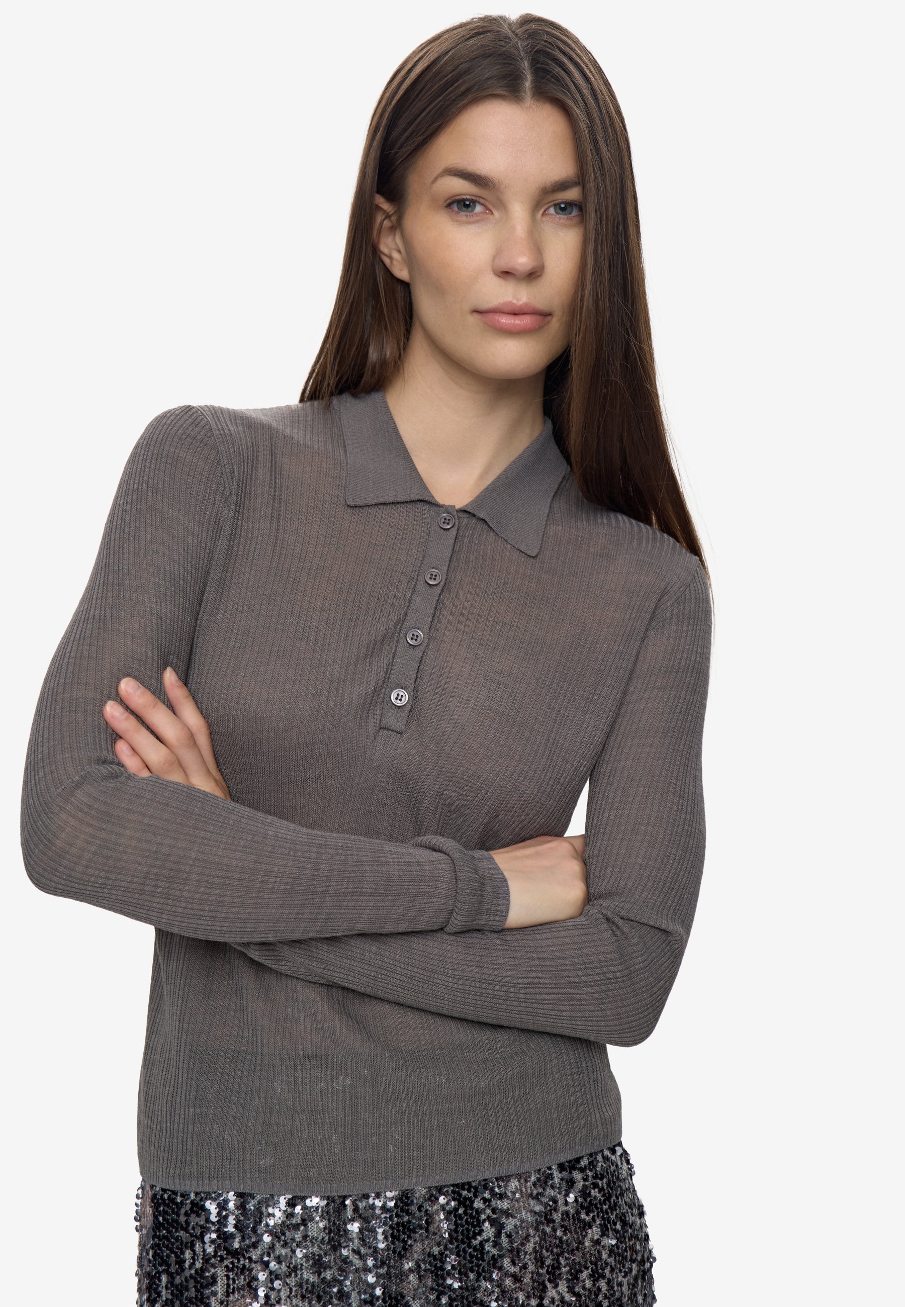 minimum female Gro polo 4152 Jumper 0510 Castor Gray