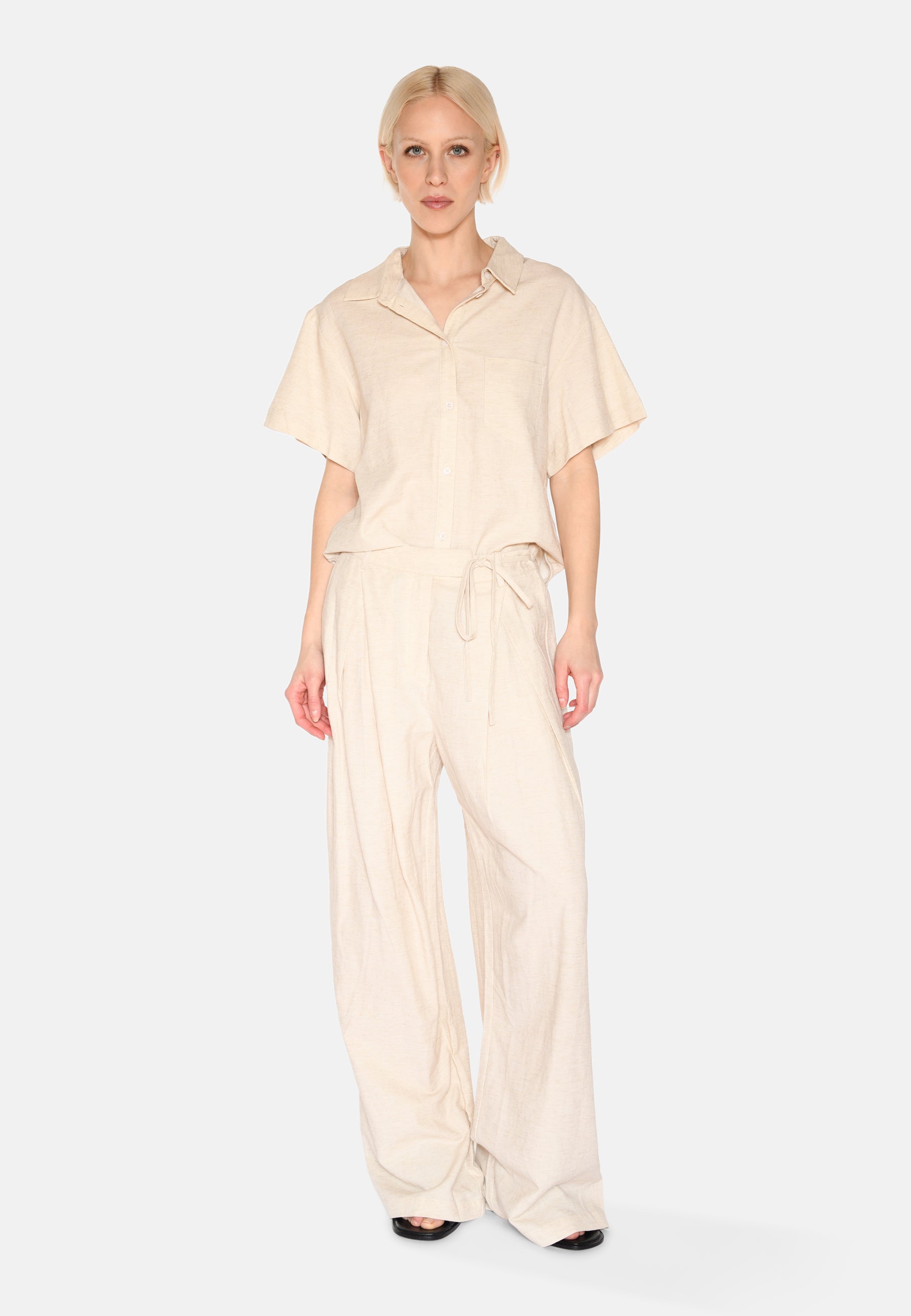 minimum female Gunli dressed pants with tie-detail 4191 Dressed Pants 1105 Brown Rice