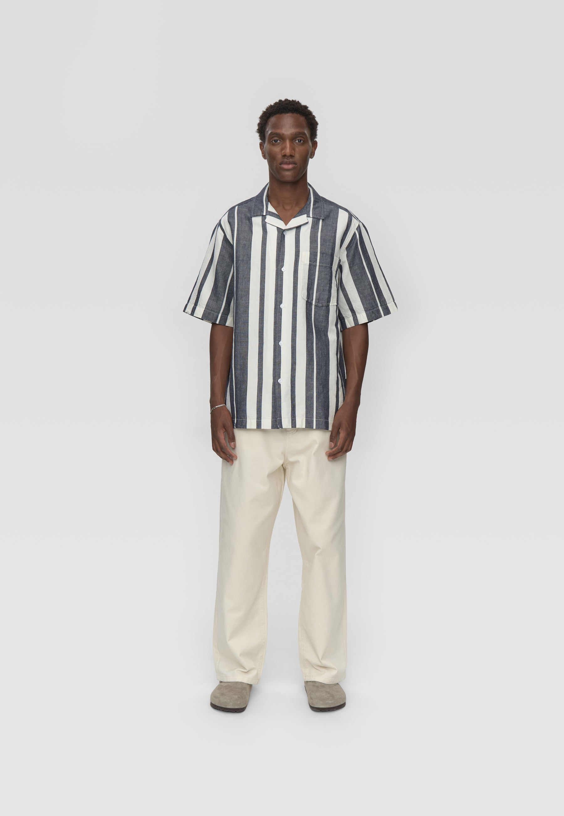 minimum male Hayden reg ss striped shirt 4577 Short Sleeved Shirt 3922 Sky Captain