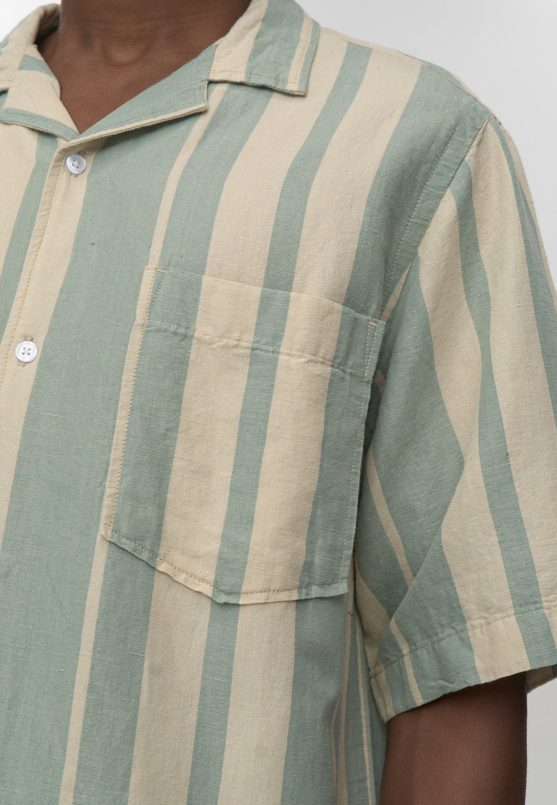 minimum male Hayden reg ss striped shirt 4577 Short Sleeved Shirt 5107 Chinois green
