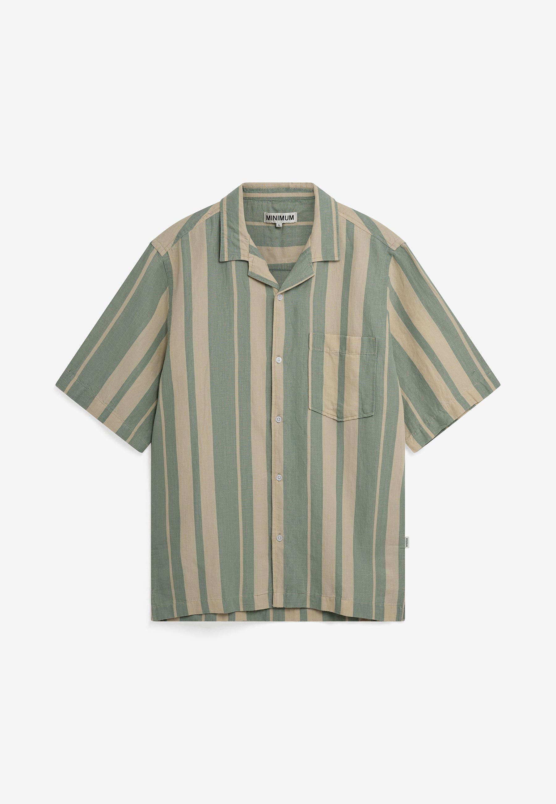 minimum male Hayden reg ss striped shirt 4577 Short Sleeved Shirt 5107 Chinois green