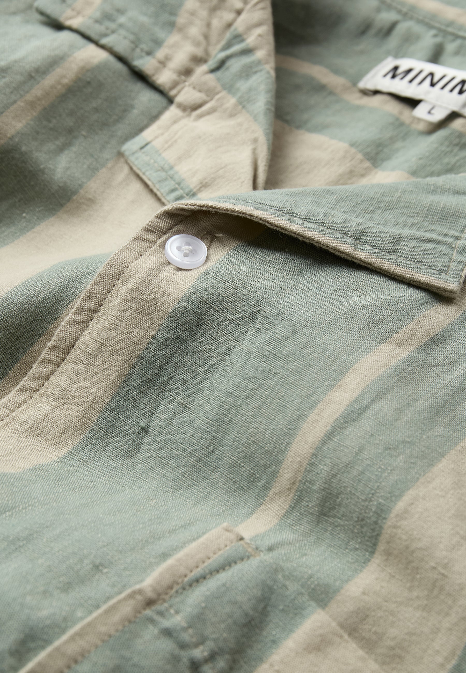 minimum male Hayden reg ss striped shirt 4577 Short Sleeved Shirt 5107 Chinois green