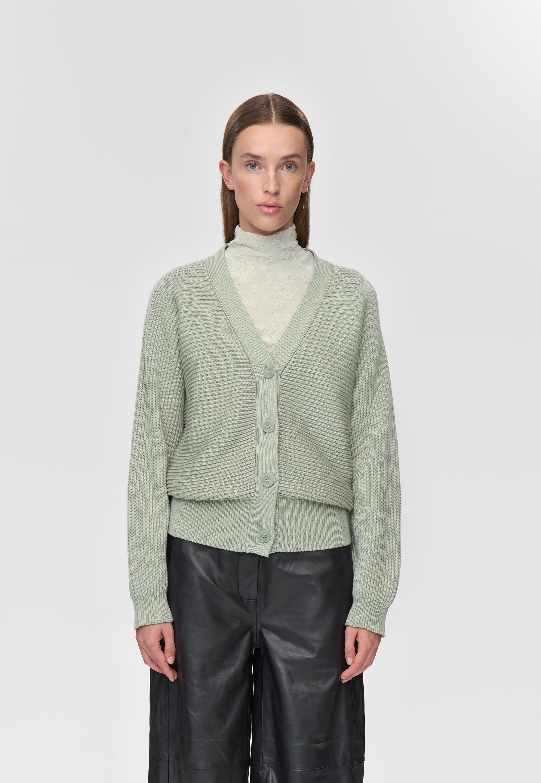 minimum female Jianna cardigan G035 GOTS Cardigan 0110 Desert Sage