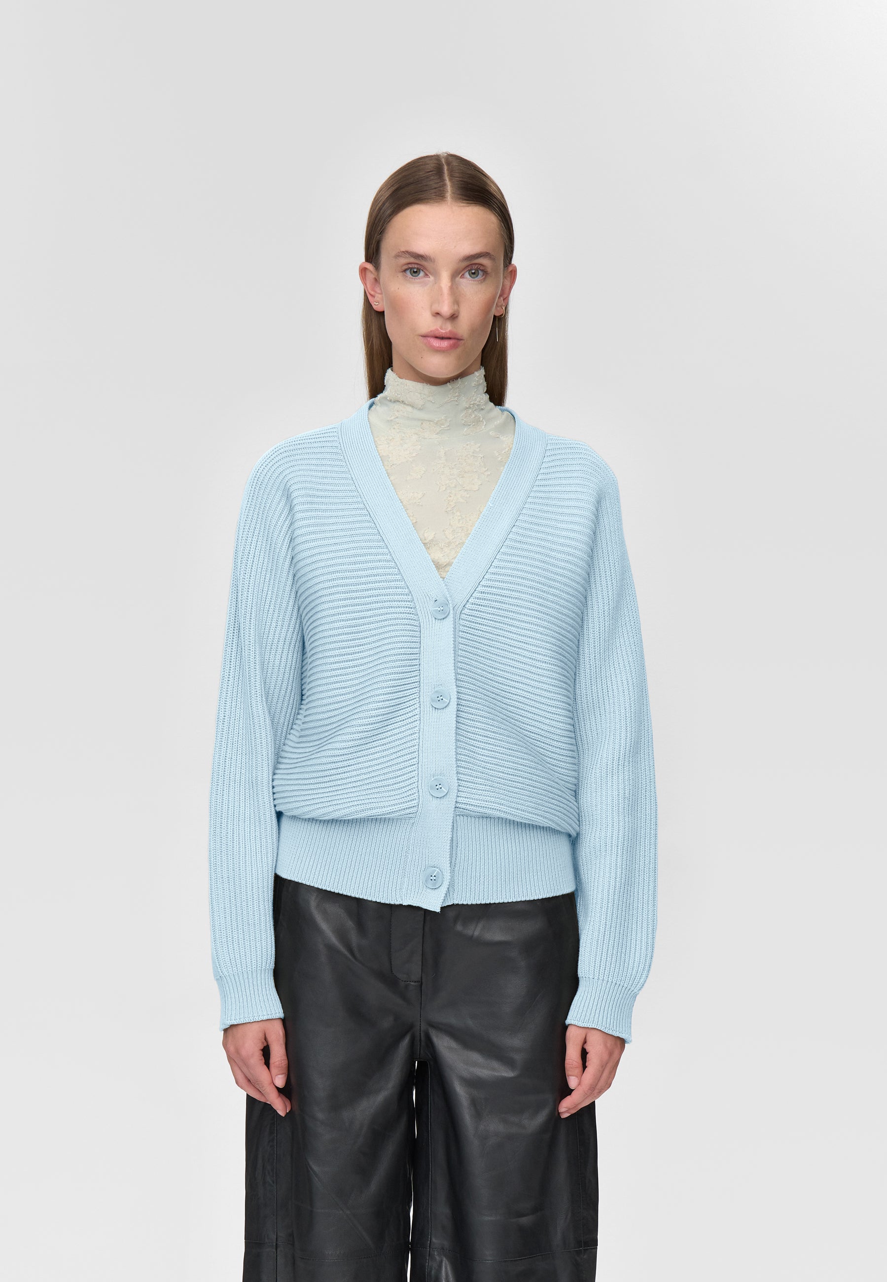minimum female Jianna cardigan G035 GOTS Cardigan 4115 Cashmere Blue