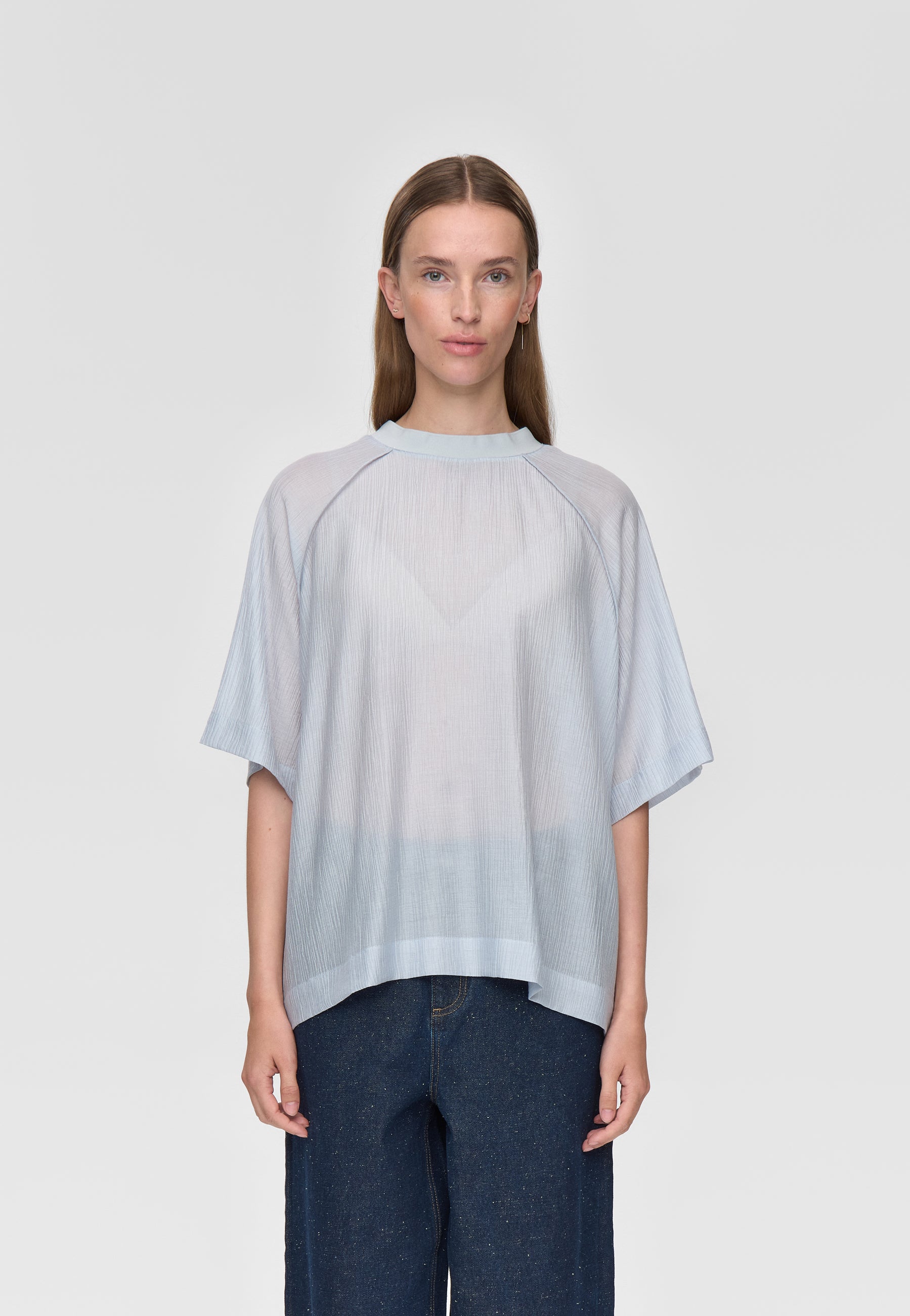 minimum female Kaia ss blouse 4587 Short Sleeved Blouse 4115 Cashmere Blue