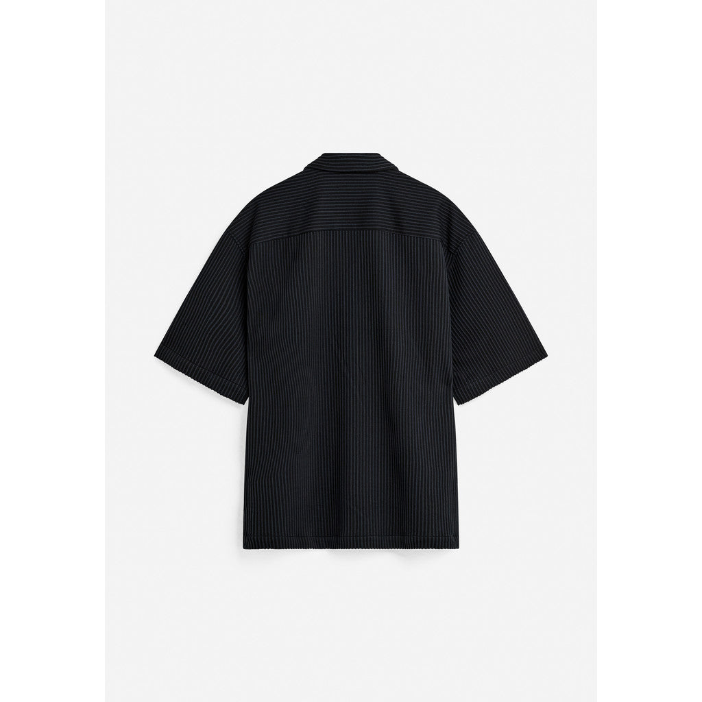 minimum male Keaton ovz ss striped shirt 4558 Short Sleeved Shirt 999 Black