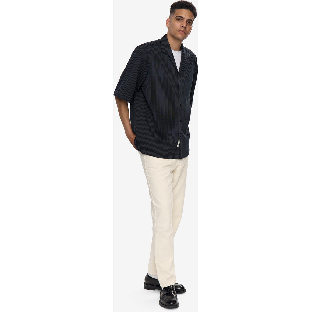 minimum male Keaton ovz ss striped shirt 4558 Short Sleeved Shirt 999 Black
