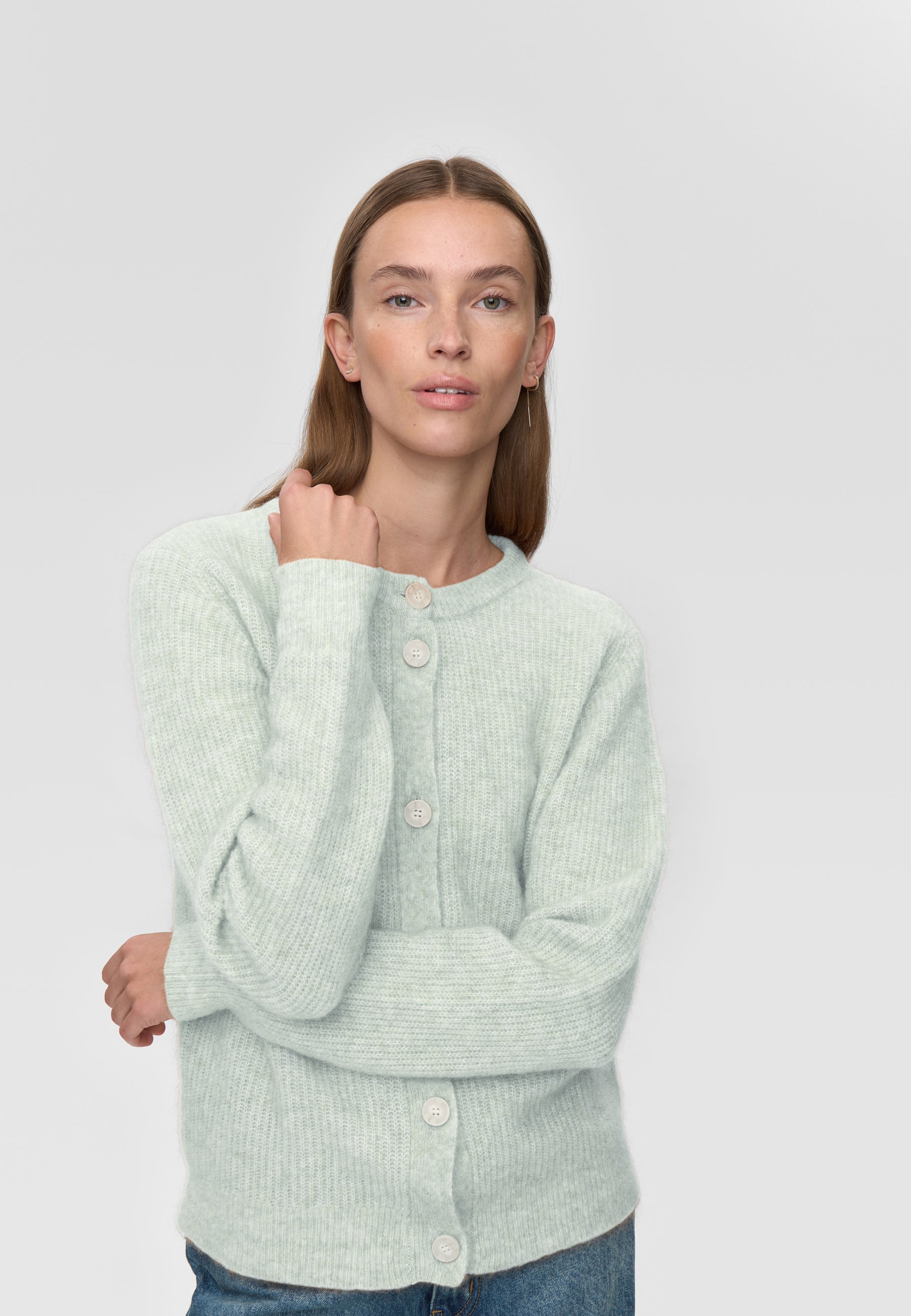 minimum female Kora cardigan 9965 Cardigan 5204 Morning Mist