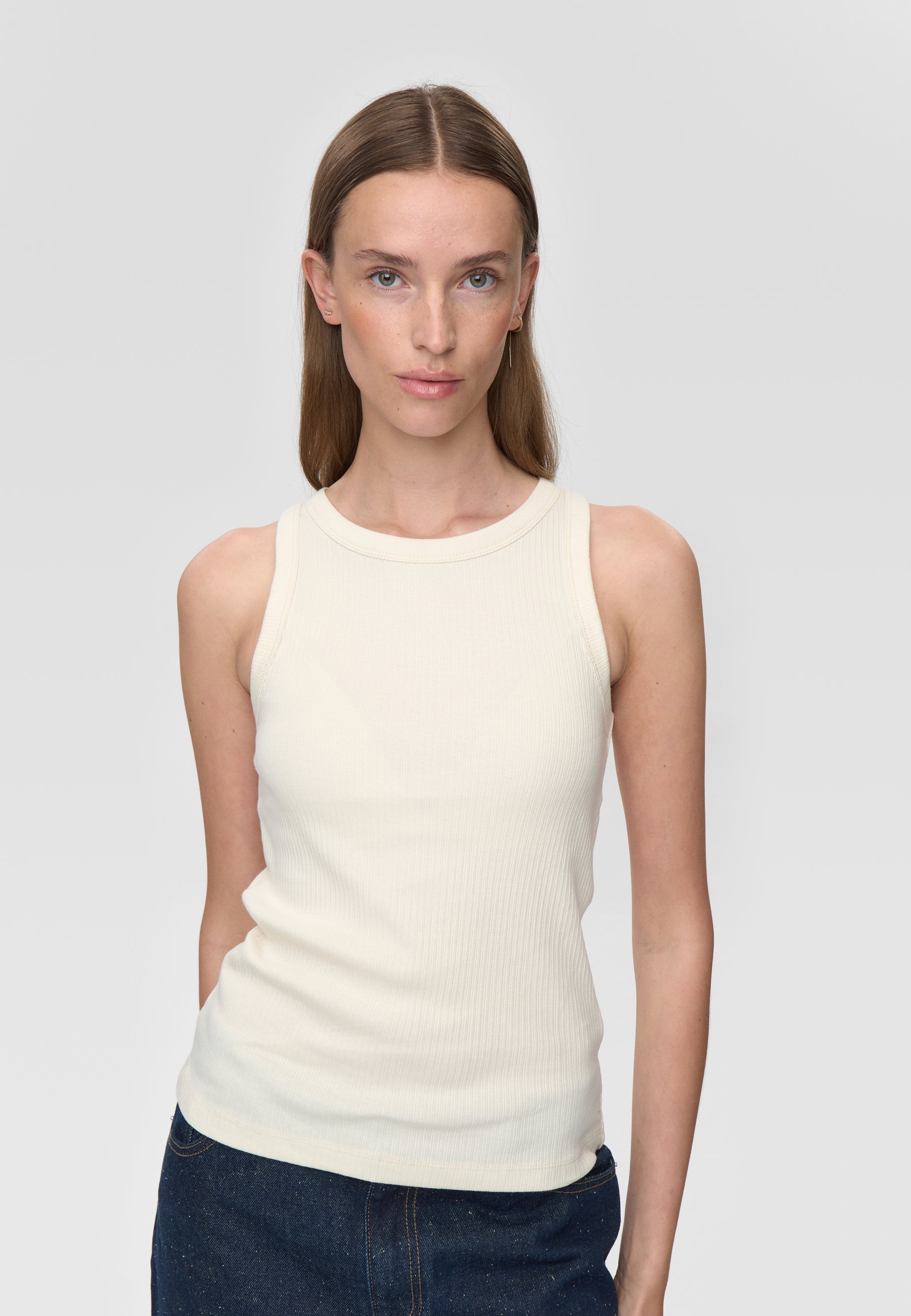 minimum female Lila tank top 4226 GOTS Gilet 0608 Coco Milk