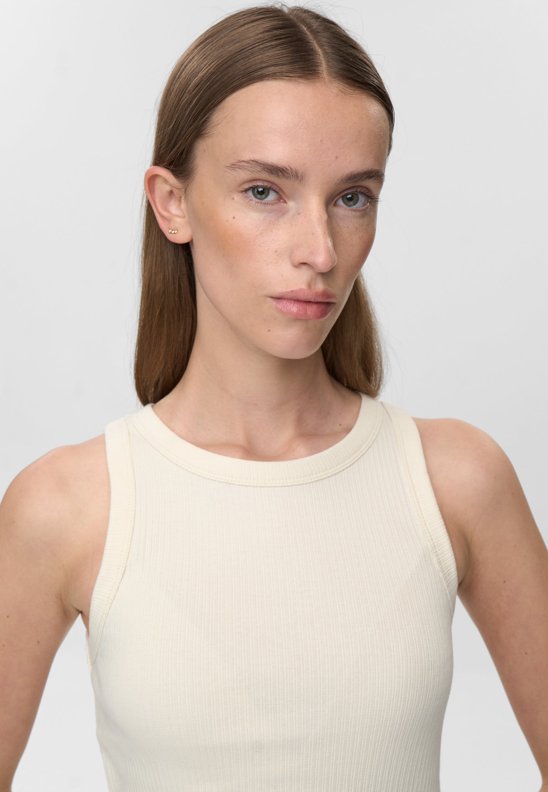 minimum female Lila tank top 4226 GOTS Gilet 0608 Coco Milk