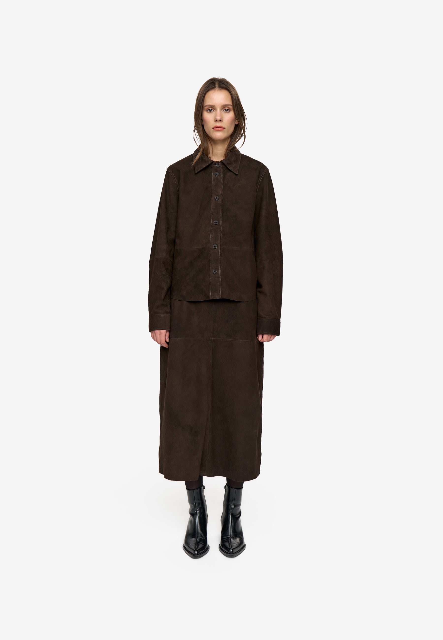 minimum female Lucia np shirt 4649 Long Sleeved Shirt 0812 Turkish Coffee