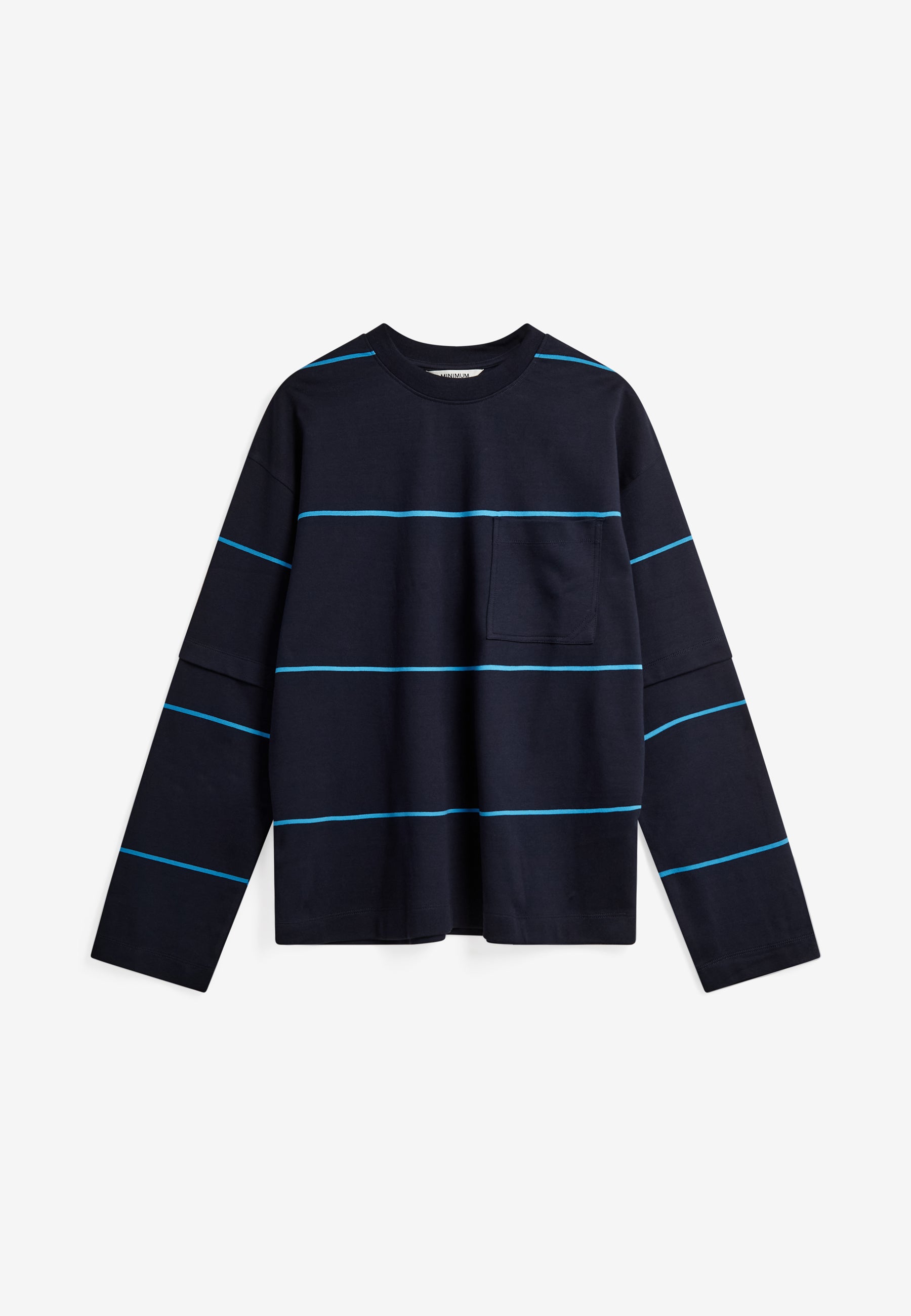 minimum male Luke ovz ls striped tee G4613 Long Sleeved T-shirt 3922 Sky Captain
