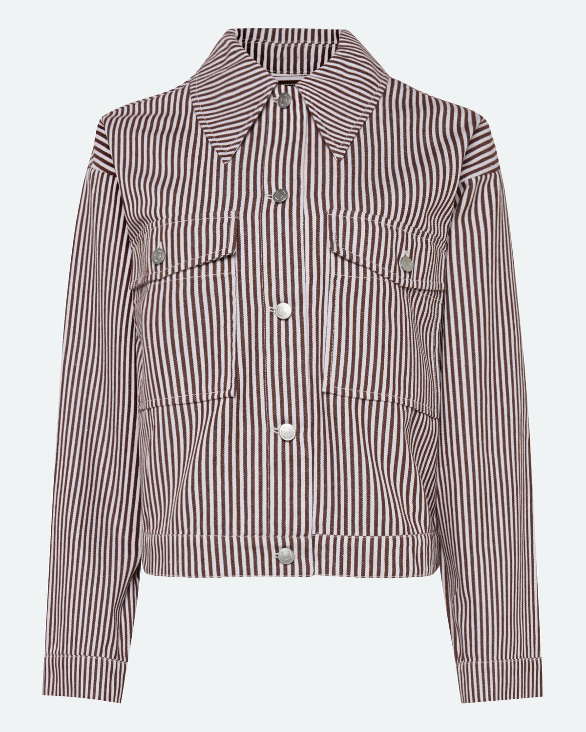 minimum female Malenes light denim jacket in stripes 4328 Lightweight Jacket 0608 Coco Milk