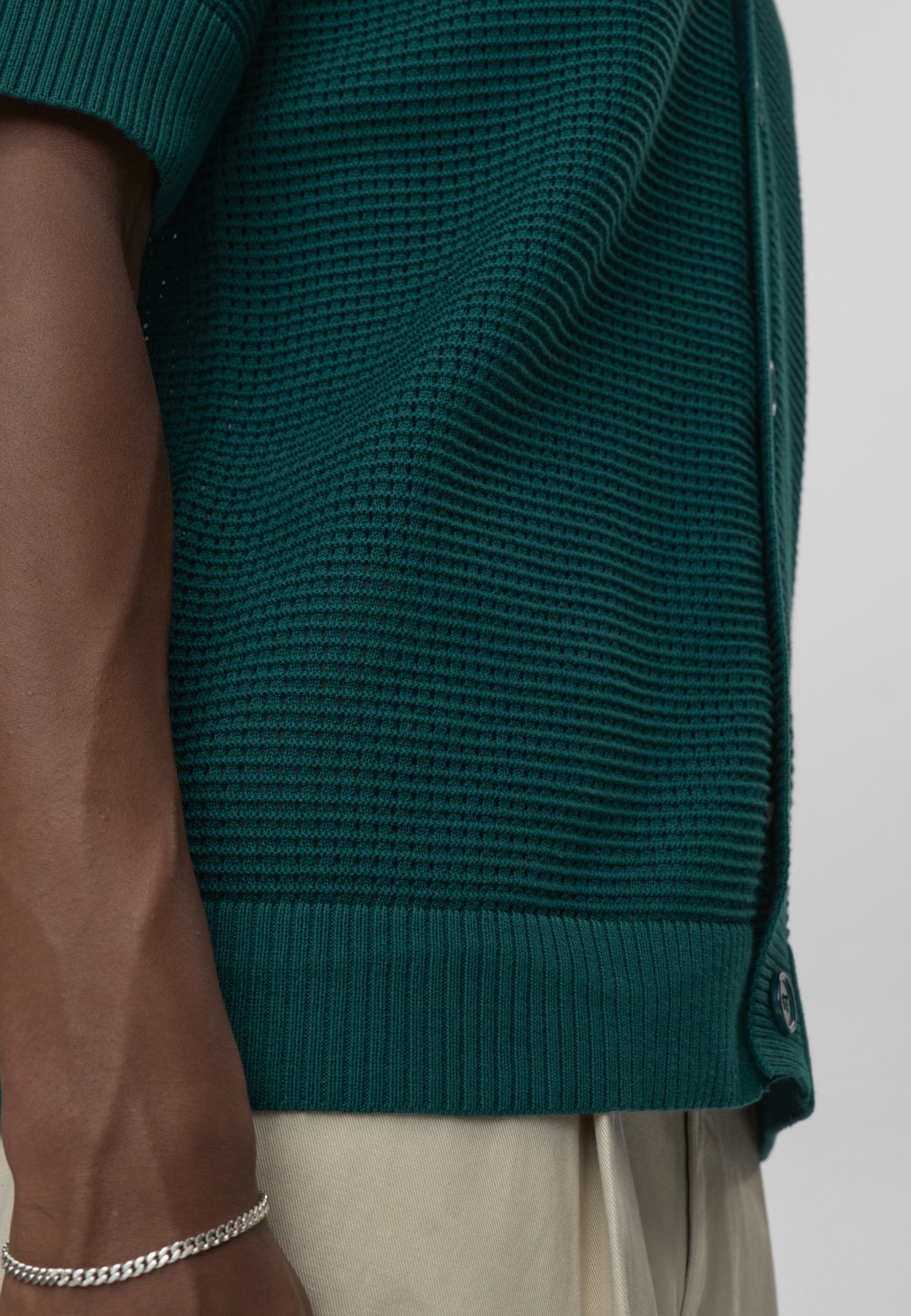 minimum male Mason crochet polo shirt 4177 Polo 1920 Botanical green