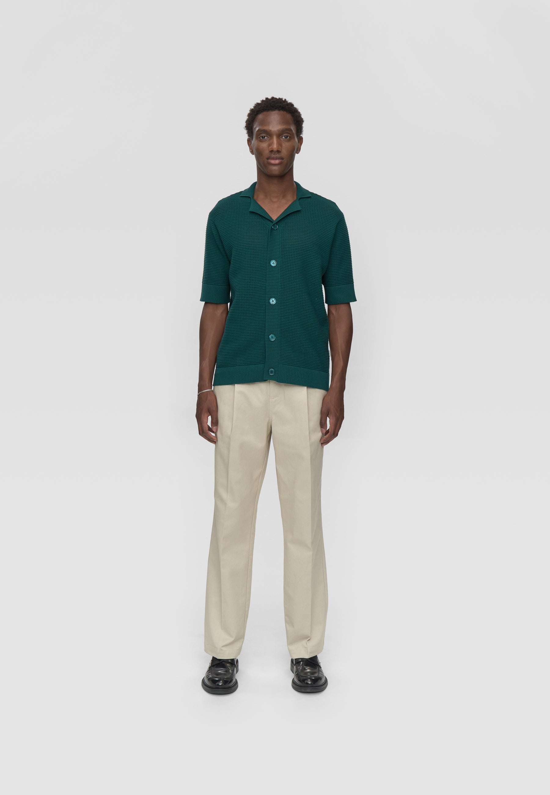 minimum male Mason crochet polo shirt 4177 Polo 1920 Botanical green