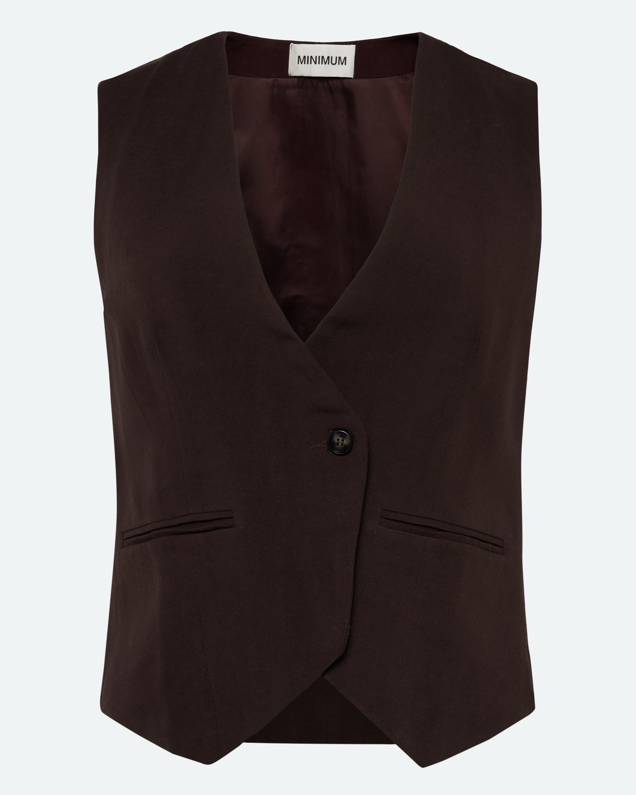 minimum female Melina fitted vest 3069 Waistcoat 1910 French Roast