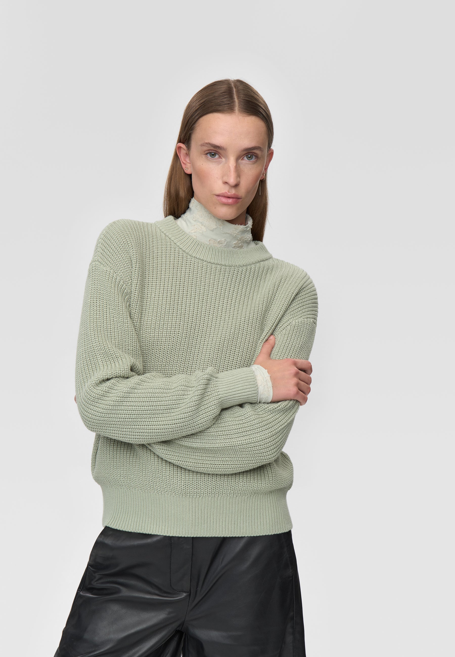 minimum female Mikala jumper G006 GOTS Jumper 0110 Desert Sage