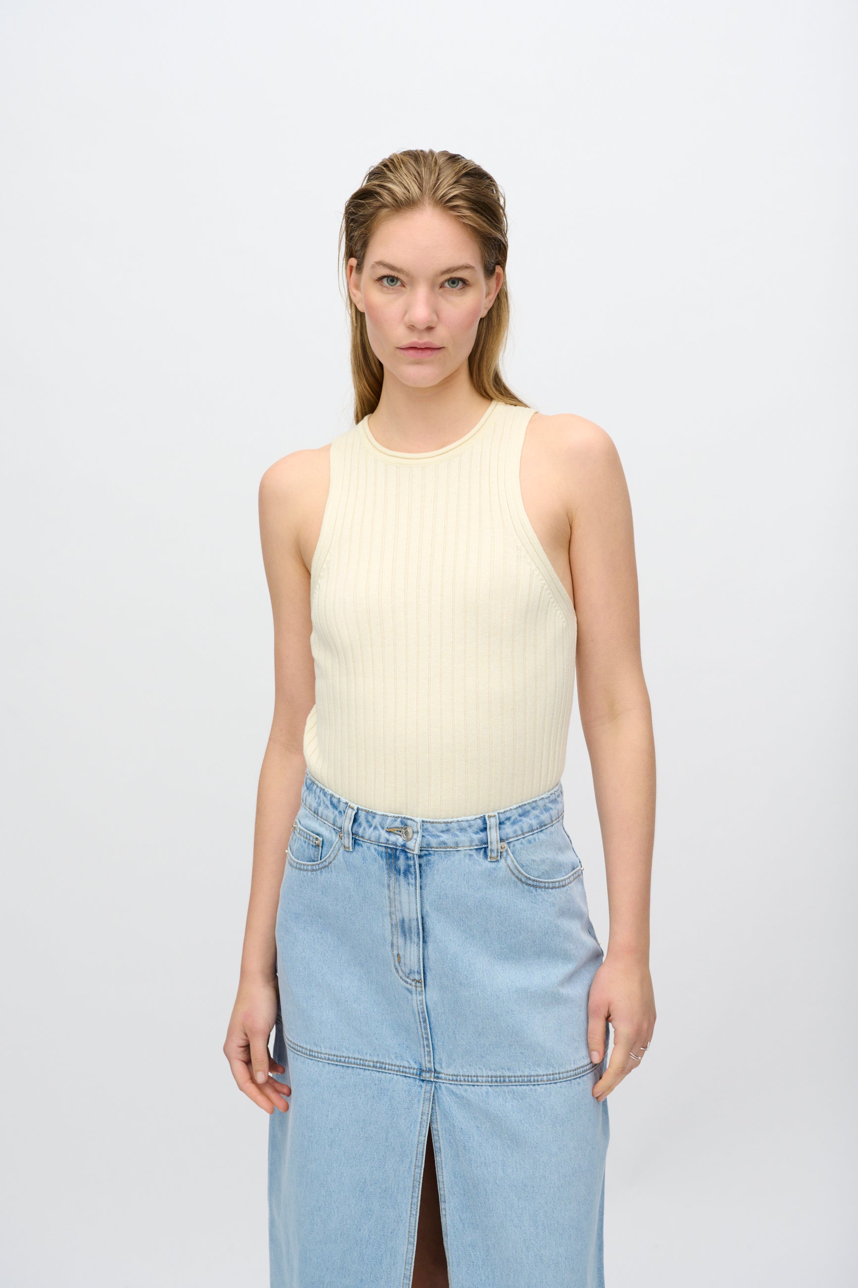 minimum female Nova rib tank top 4268 Tanktop 0011 Butter Cream