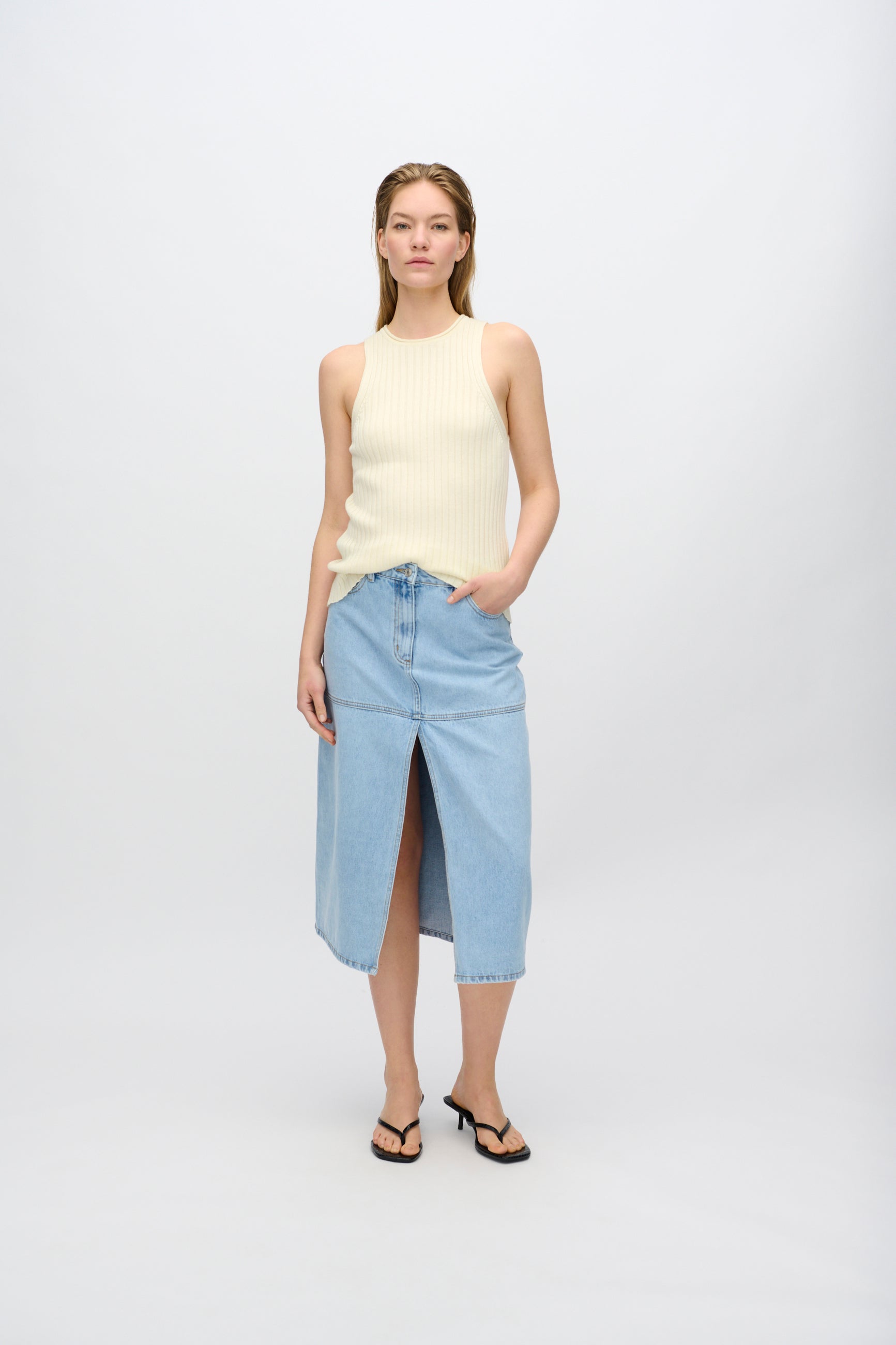 minimum female Nova rib tank top 4268 Tanktop 0011 Butter Cream