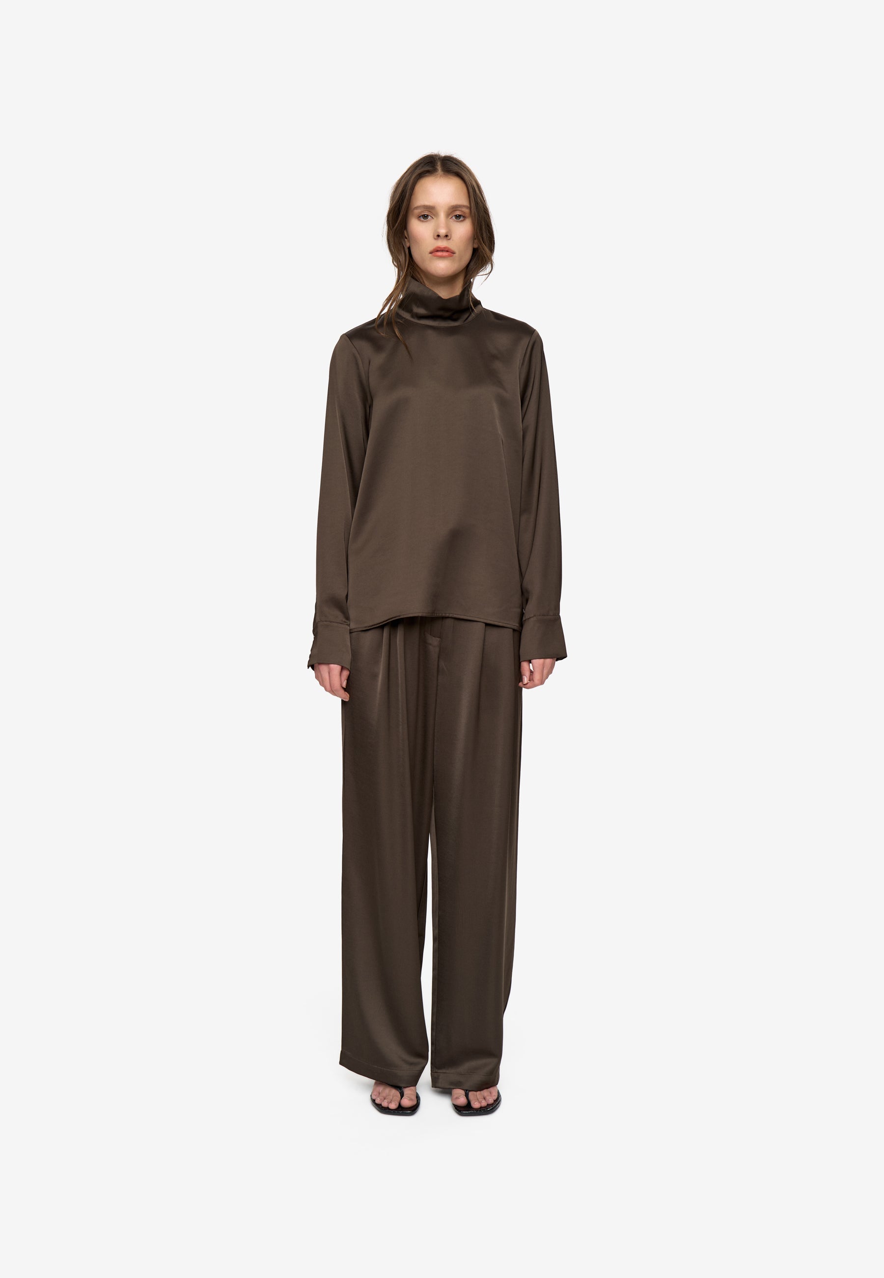 minimum female Paulina blouse 4482 Long Sleeved Blouse 0812 Turkish Coffee