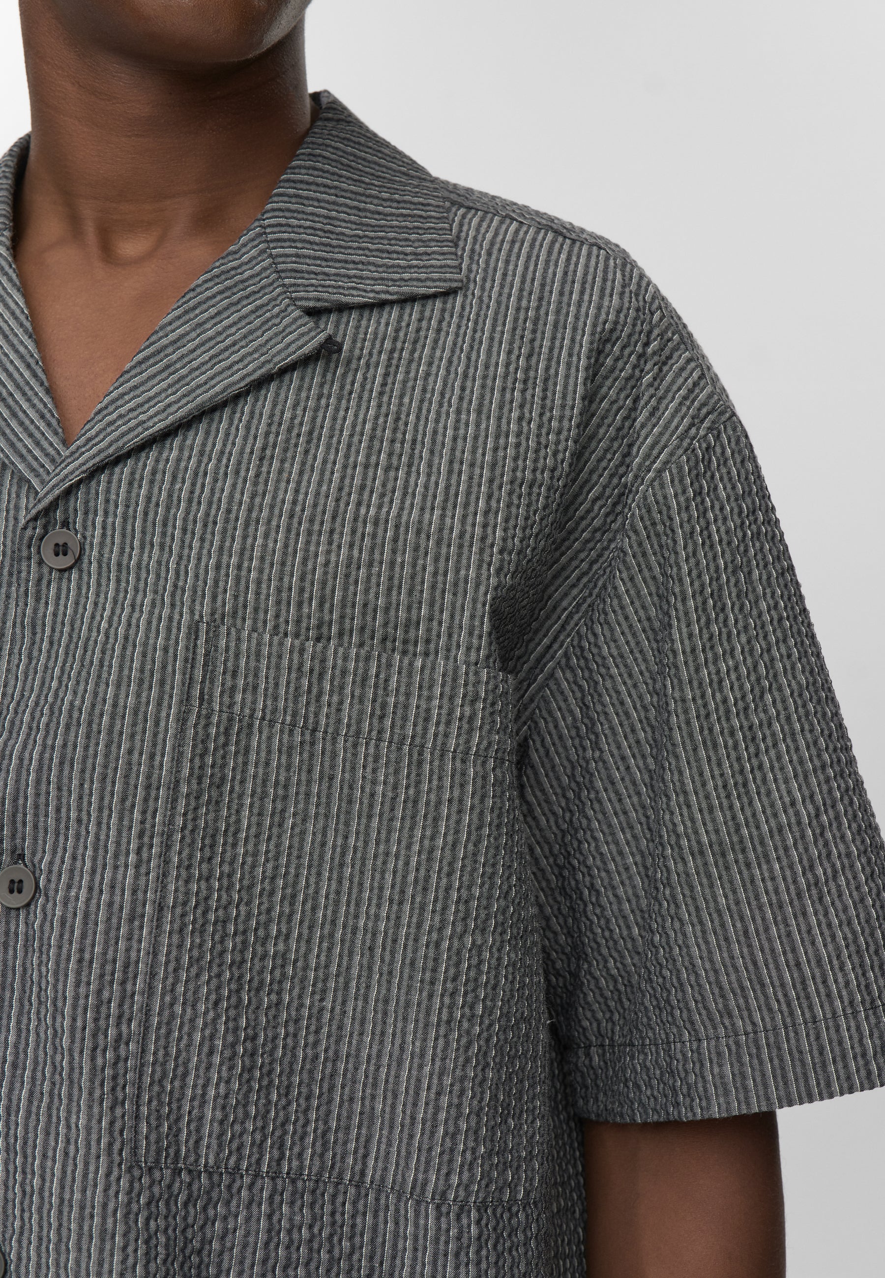 minimum male Rhodes ovz ss striped shirt 4570 Short Sleeved Shirt 0203 Gray Pinstripe
