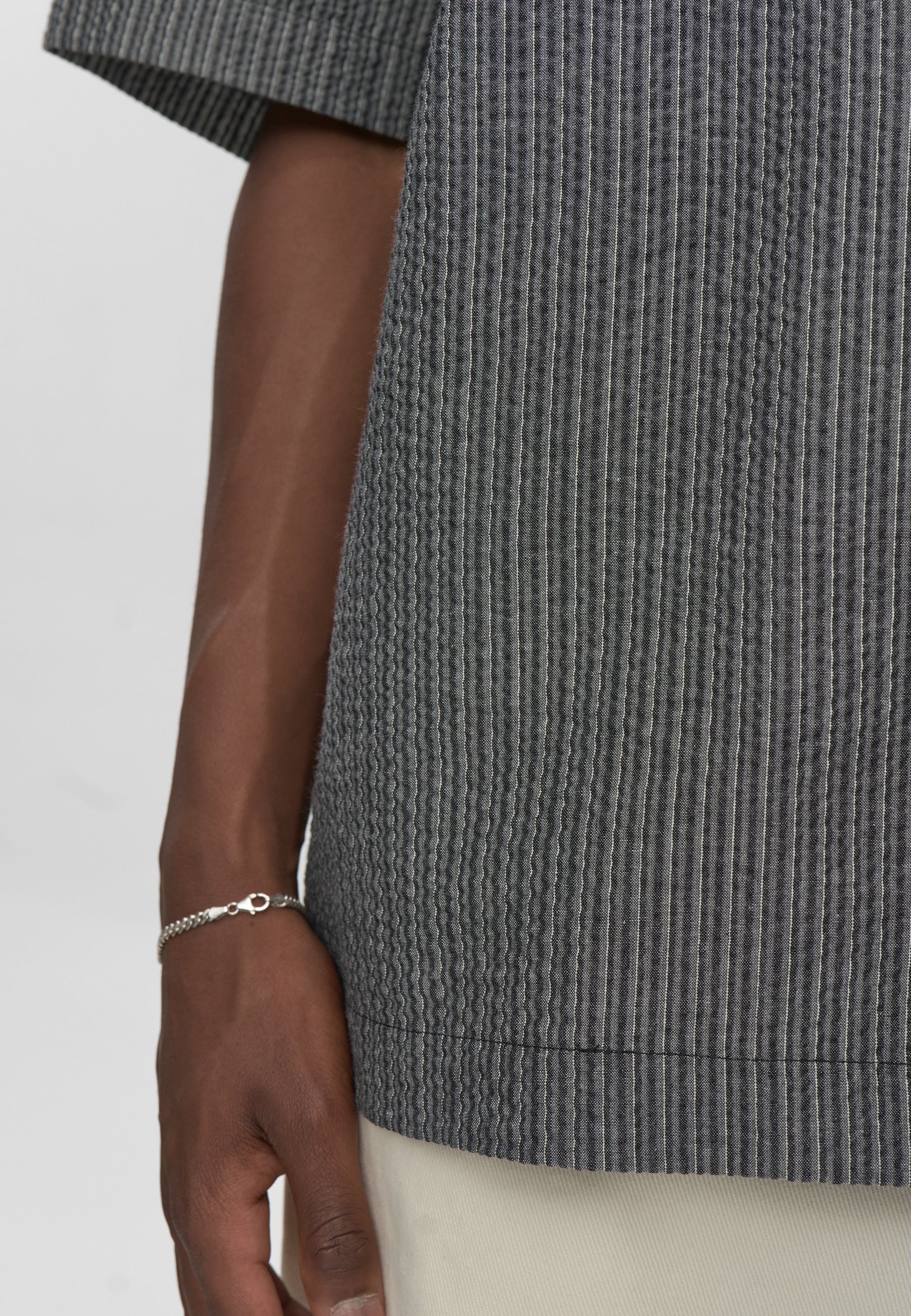 minimum male Rhodes ovz ss striped shirt 4570 Short Sleeved Shirt 0203 Gray Pinstripe