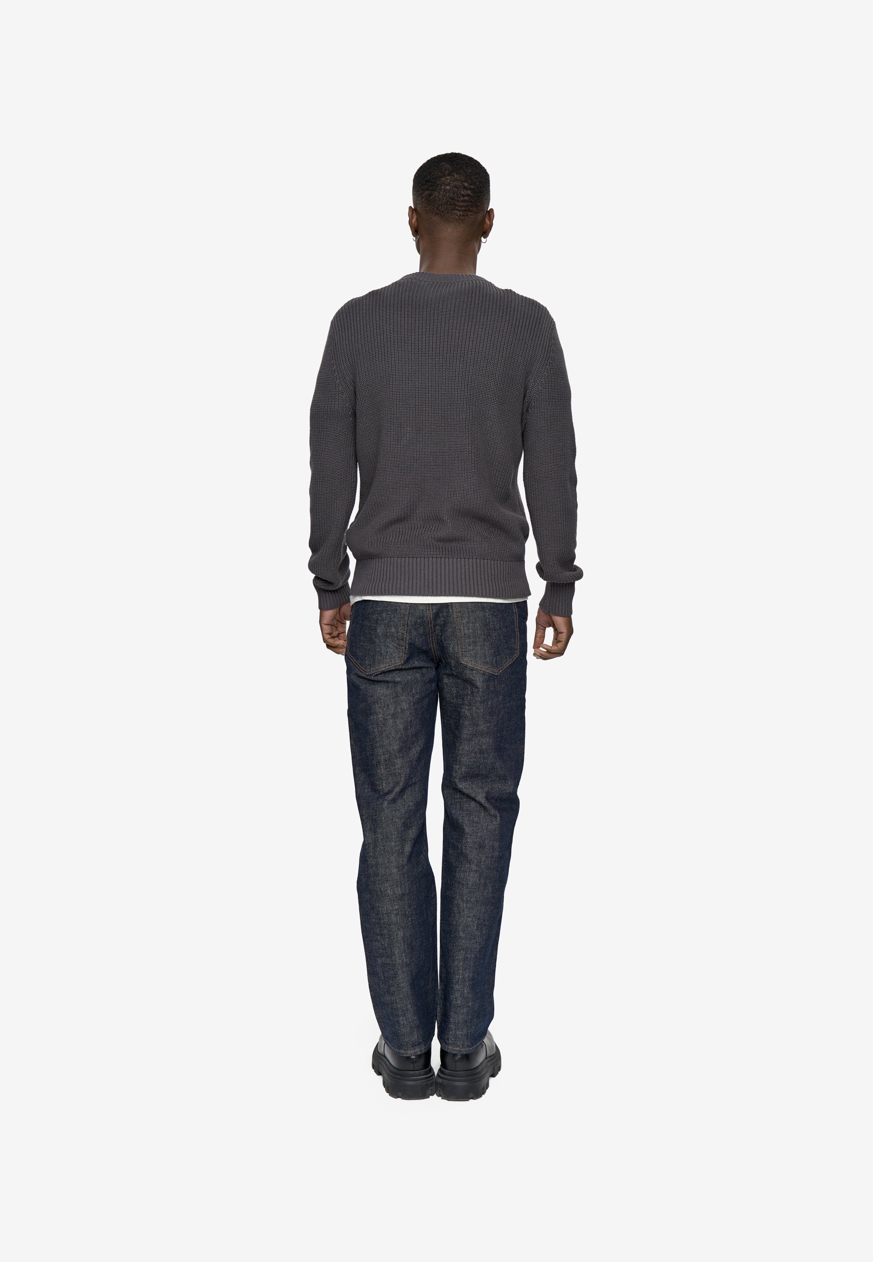 minimum male Rob basic knit sweater G006 GOTS Sweater 1912 Volcanic Ash