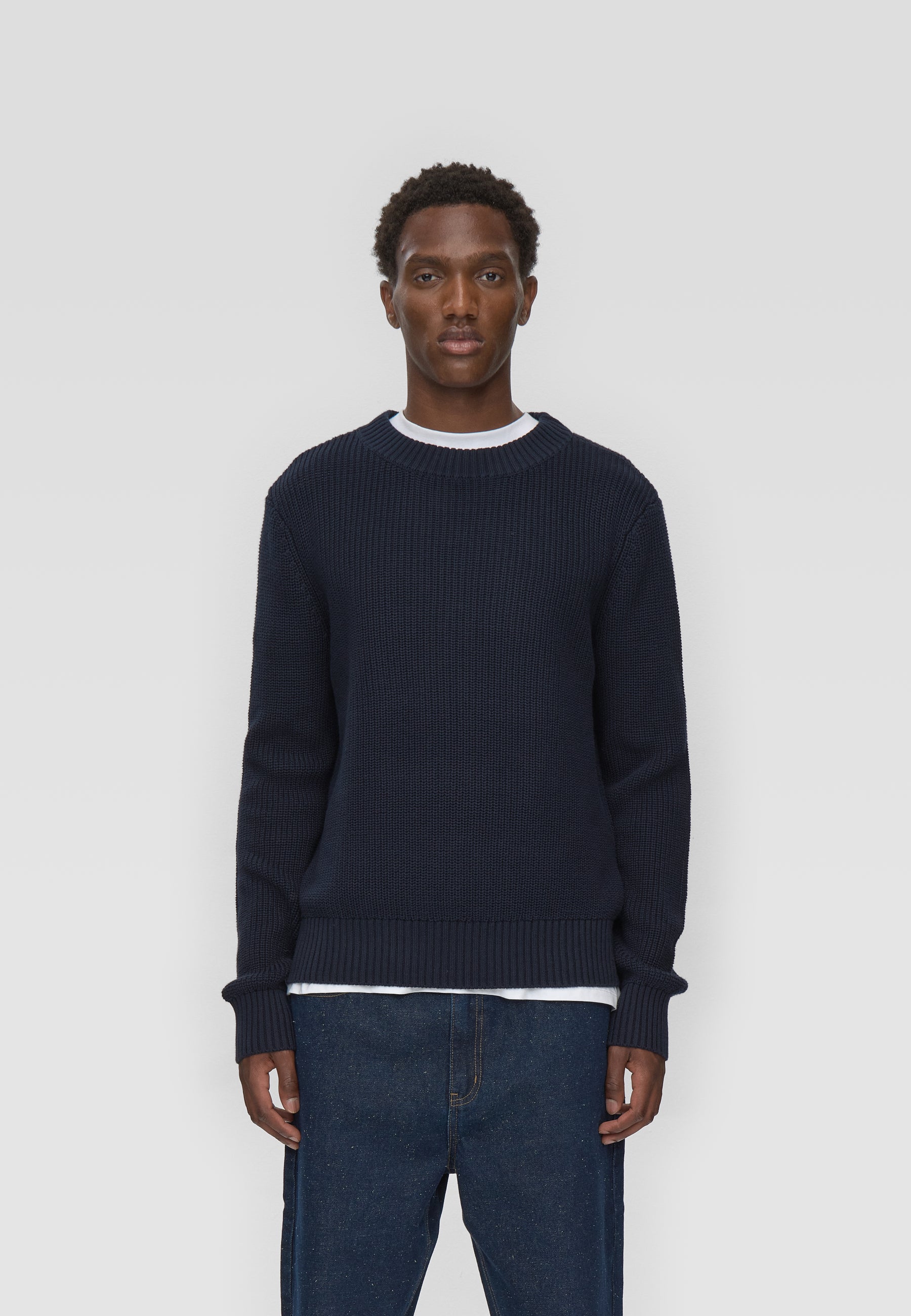 minimum male Rob basic knit sweater G006 GOTS Sweater 3922 Sky Captain