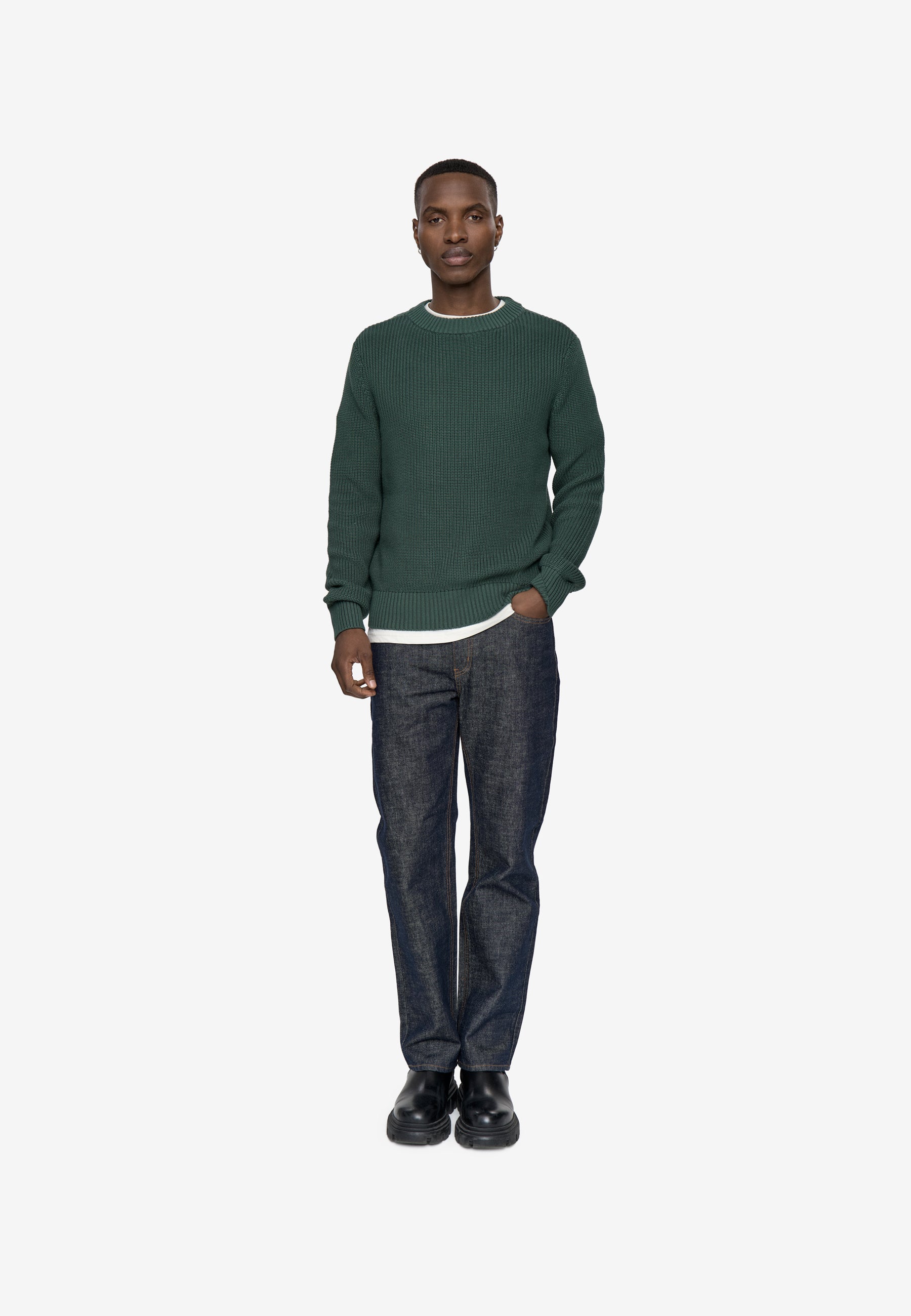 minimum male Rob basic knit sweater G006 GOTS Sweater 5913 Garden Topiary