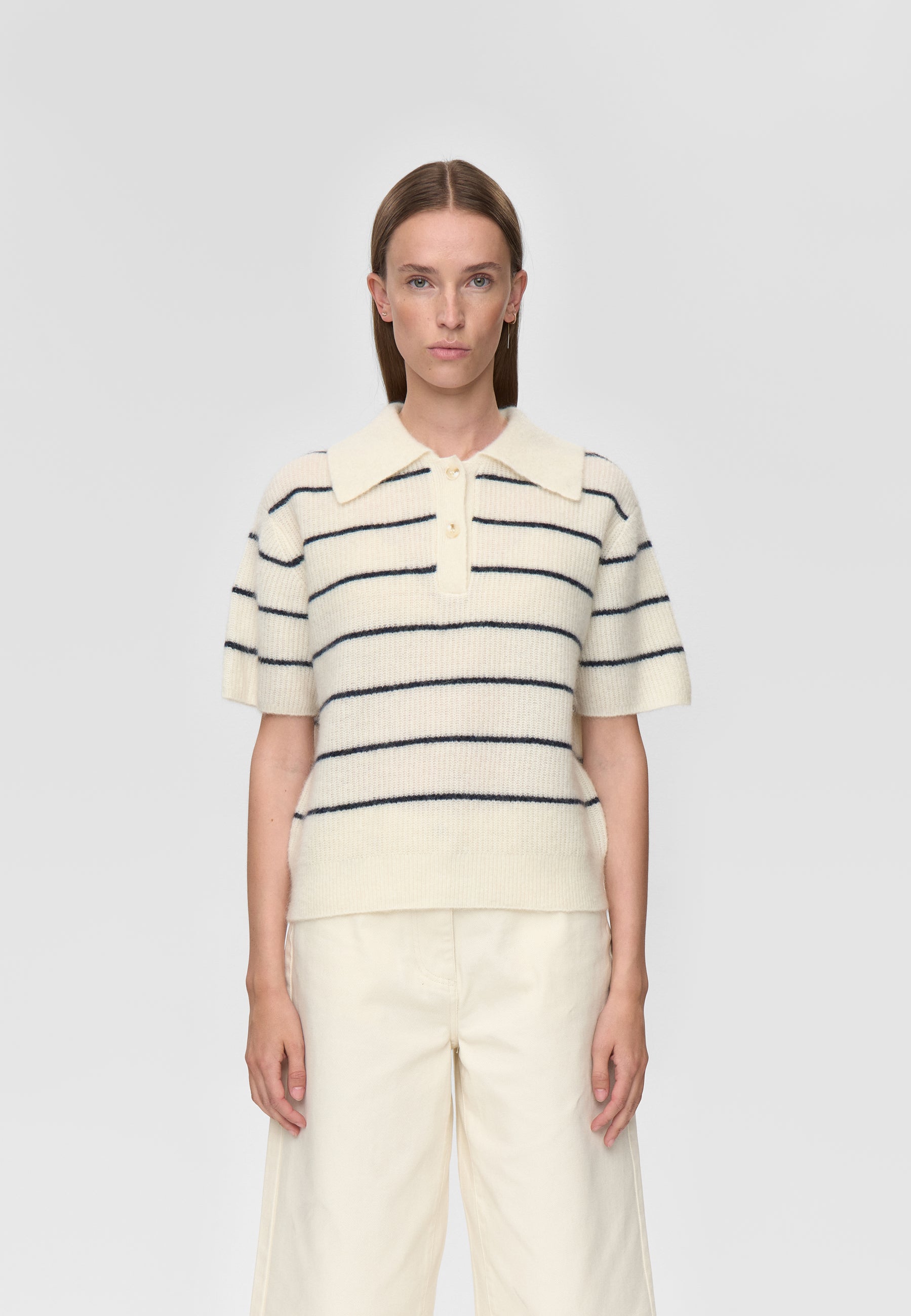 minimum female Ruth knit polo 4594 Jumper 0608 Coco Milk