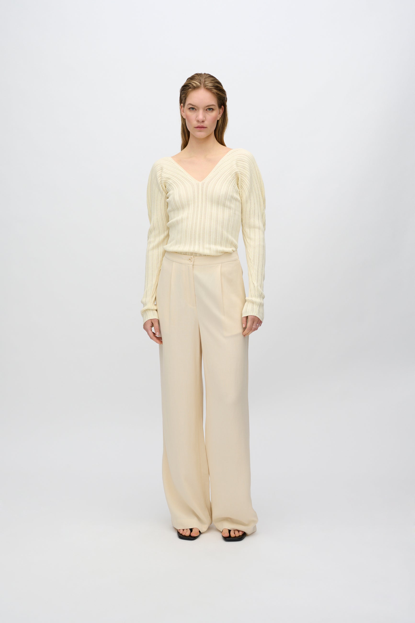 minimum female Sofia knit jumper 4268 Jumper 0011 Butter Cream