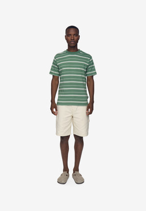 minimum male Aarhus reg ss striped tee G4710 Short Sleeved T-shirt 5912 Dark ivy