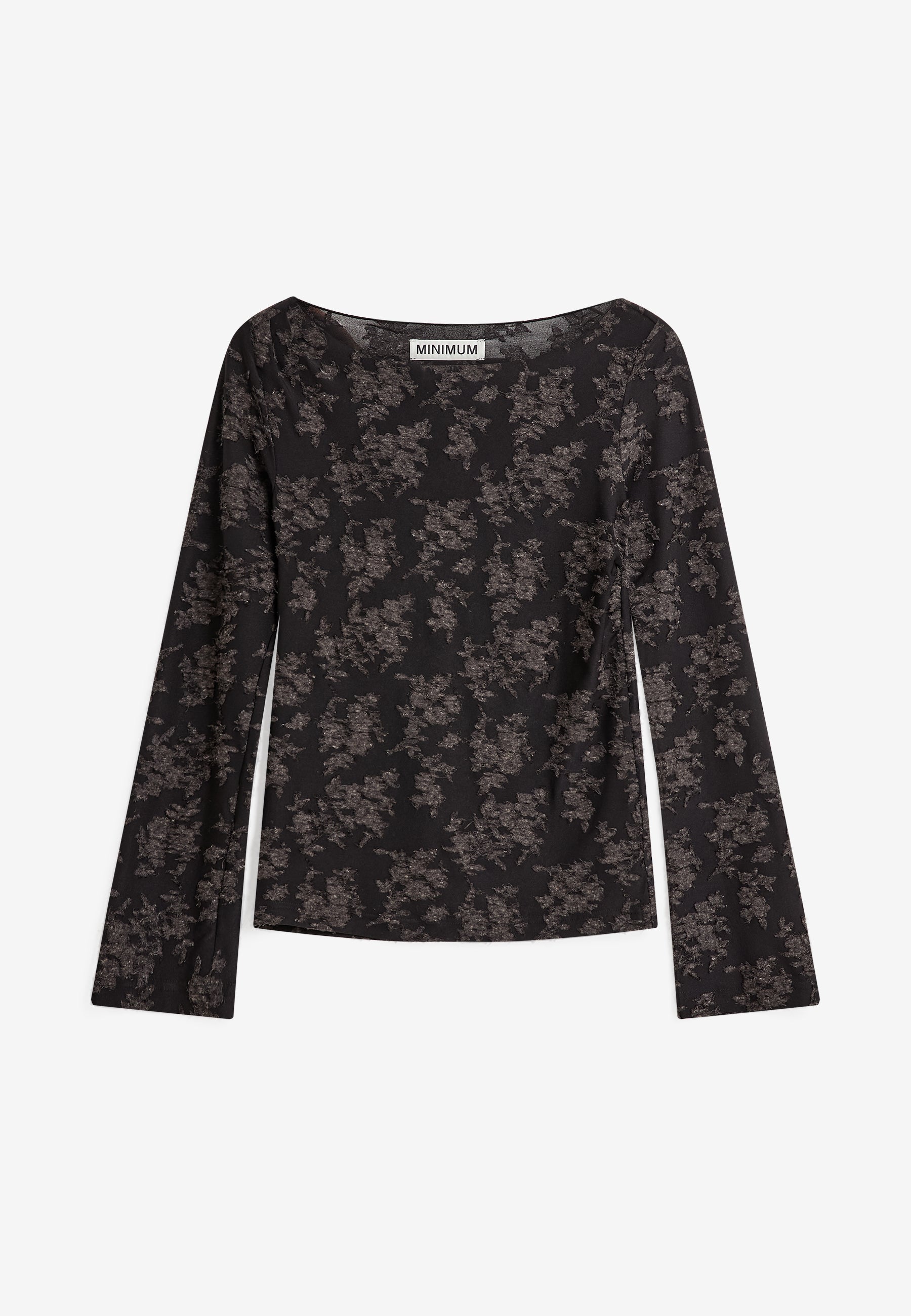 Aina boat neck ls t-shirt 4590 Long Sleeved T-shirt - 999 Black