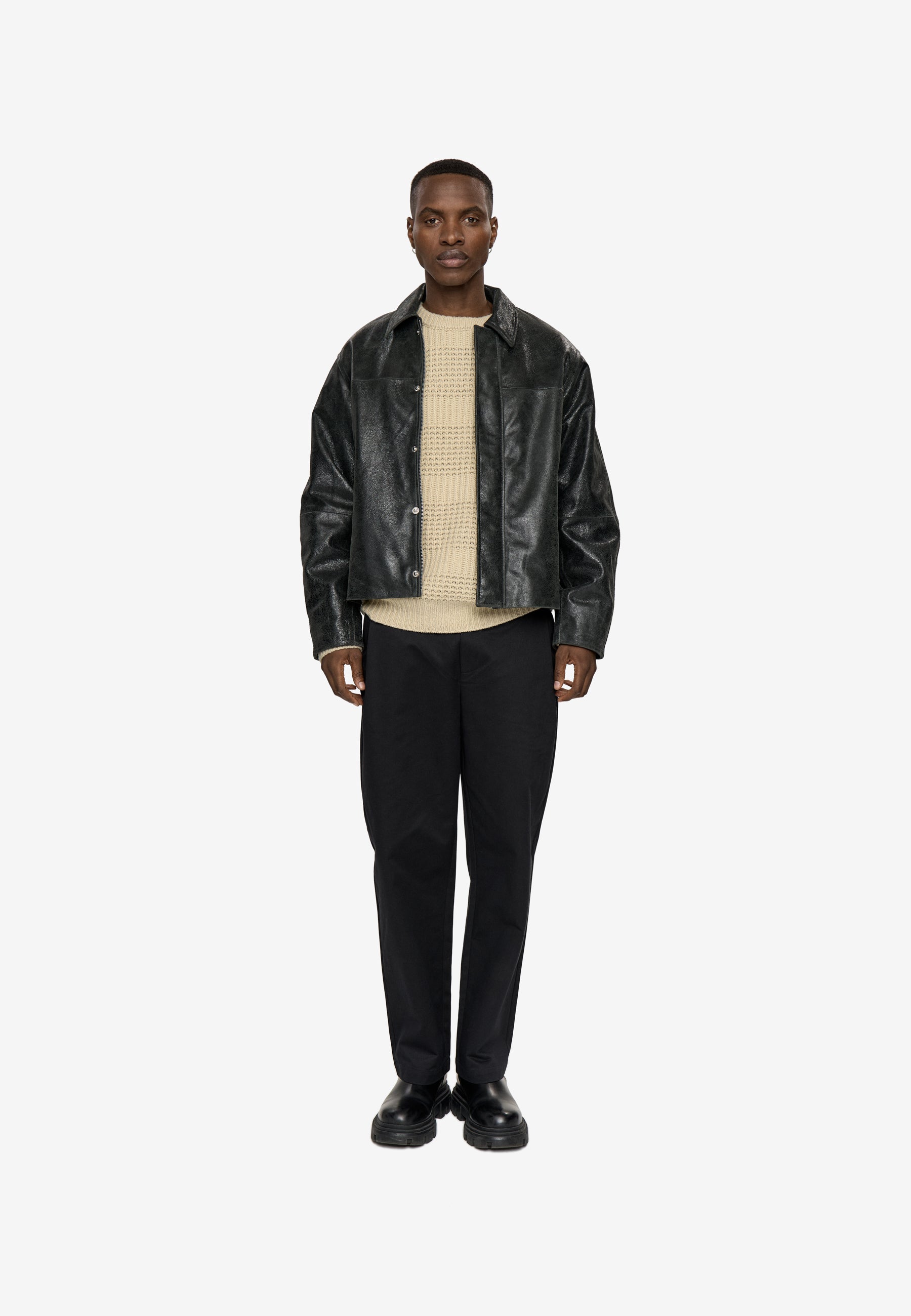 minimum male Arthur jacket 4447 Leather Jacket 999 Black