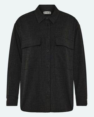 minimum female Astrids 3737 Shirt Long Sleeved Shirt 980M Dark Grey Melange
